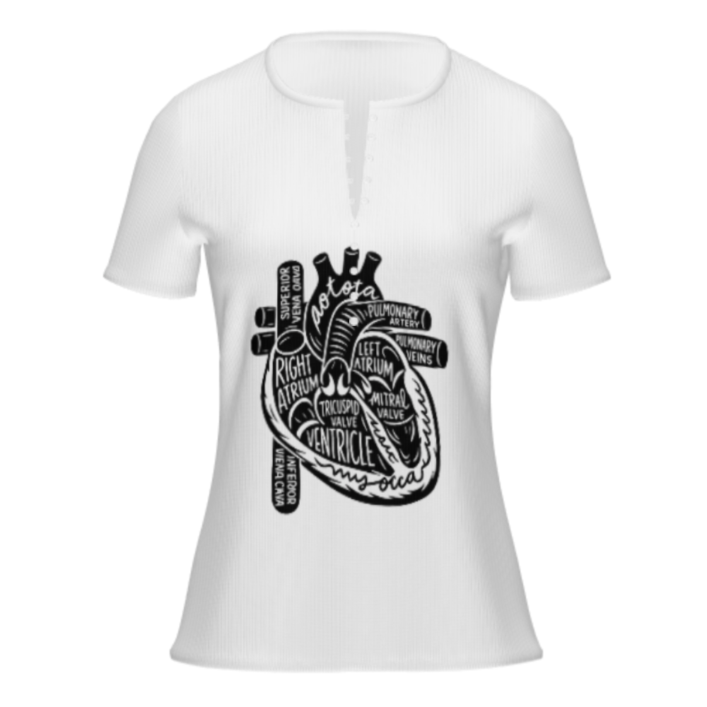 Anatomical Heart Diagram T-Shirt – Medical Illustration Tee(z1107)