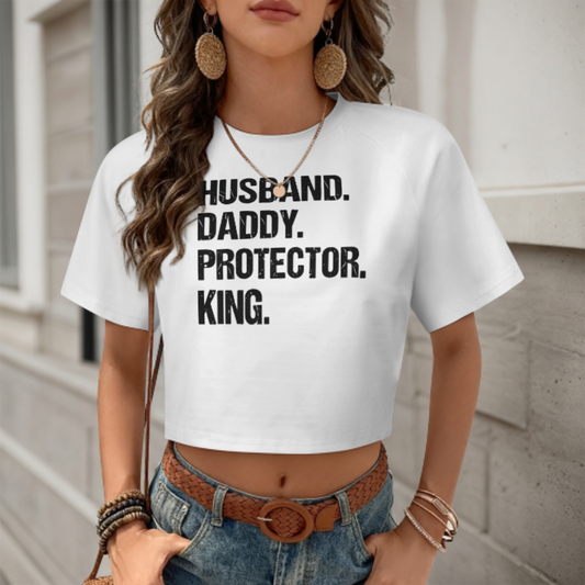Husband Daddy Protector King Shirt – Proud Father & Family Man Graphic Tee(z1129)