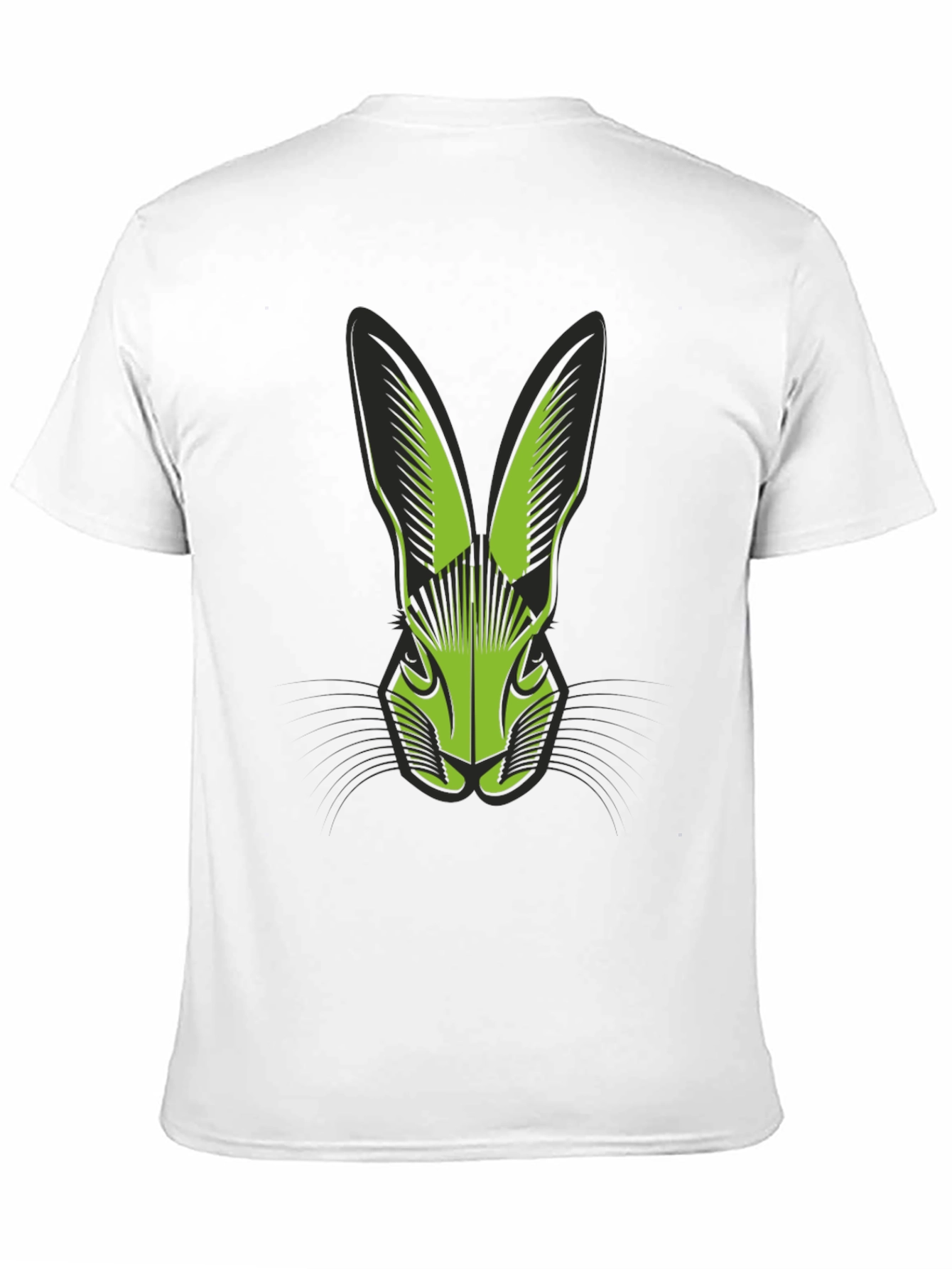 Black T-Shirt with Green Rabbit Head Graphic