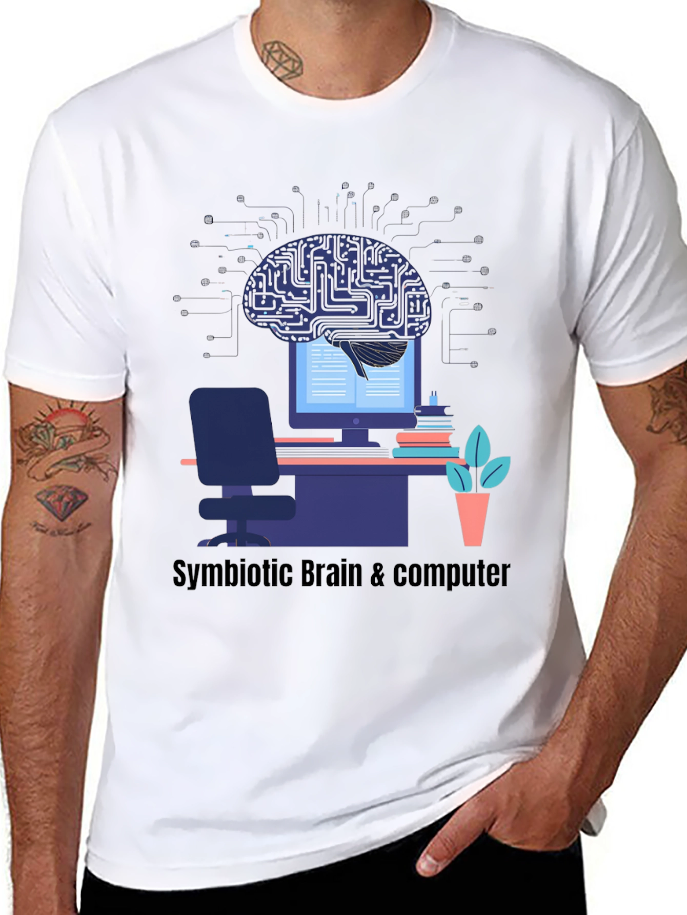Symbiotic Brain & Computer Graphic Tee