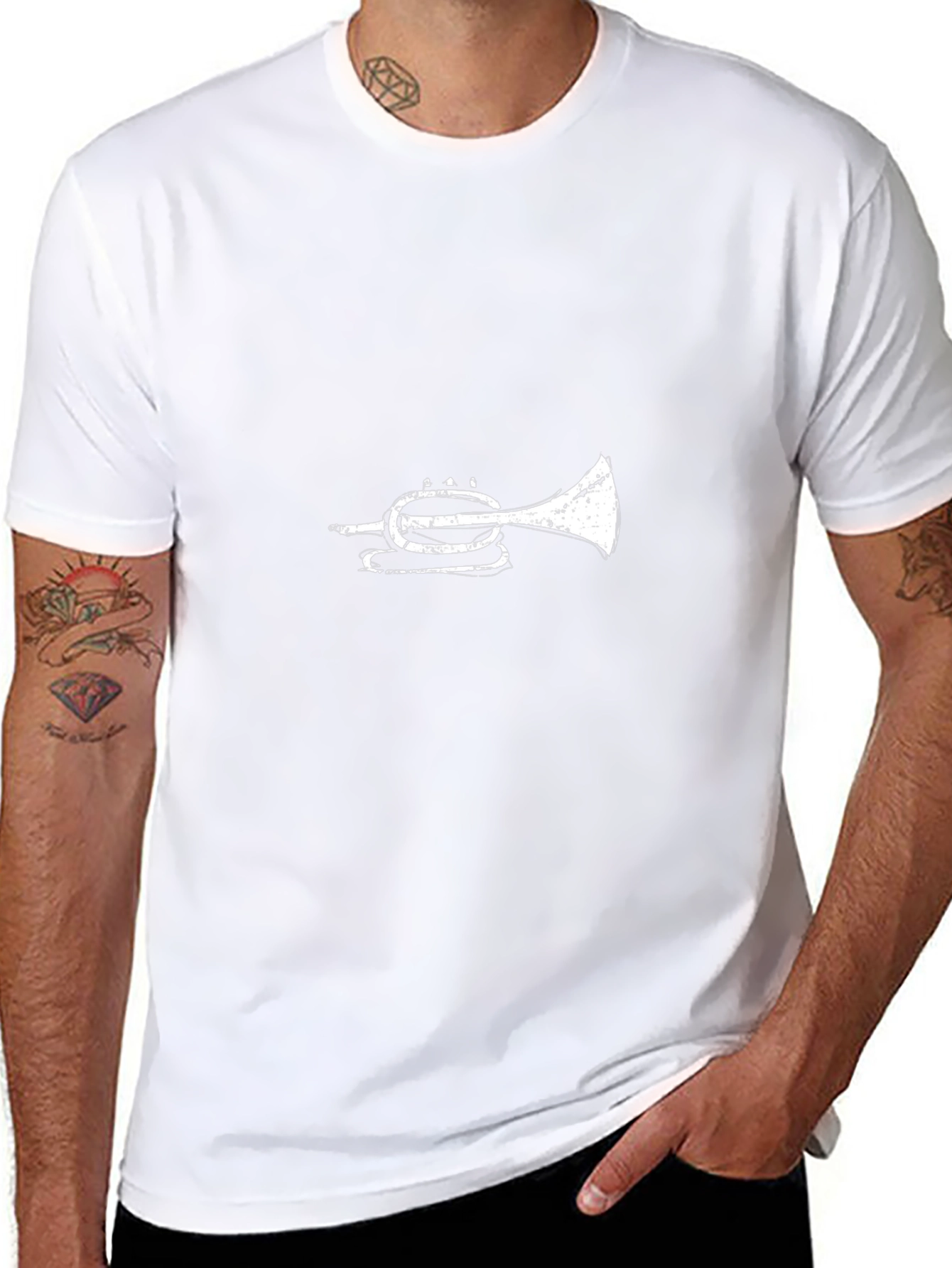 Trumpet Graphic Tee - Black Cotton T-Shirt