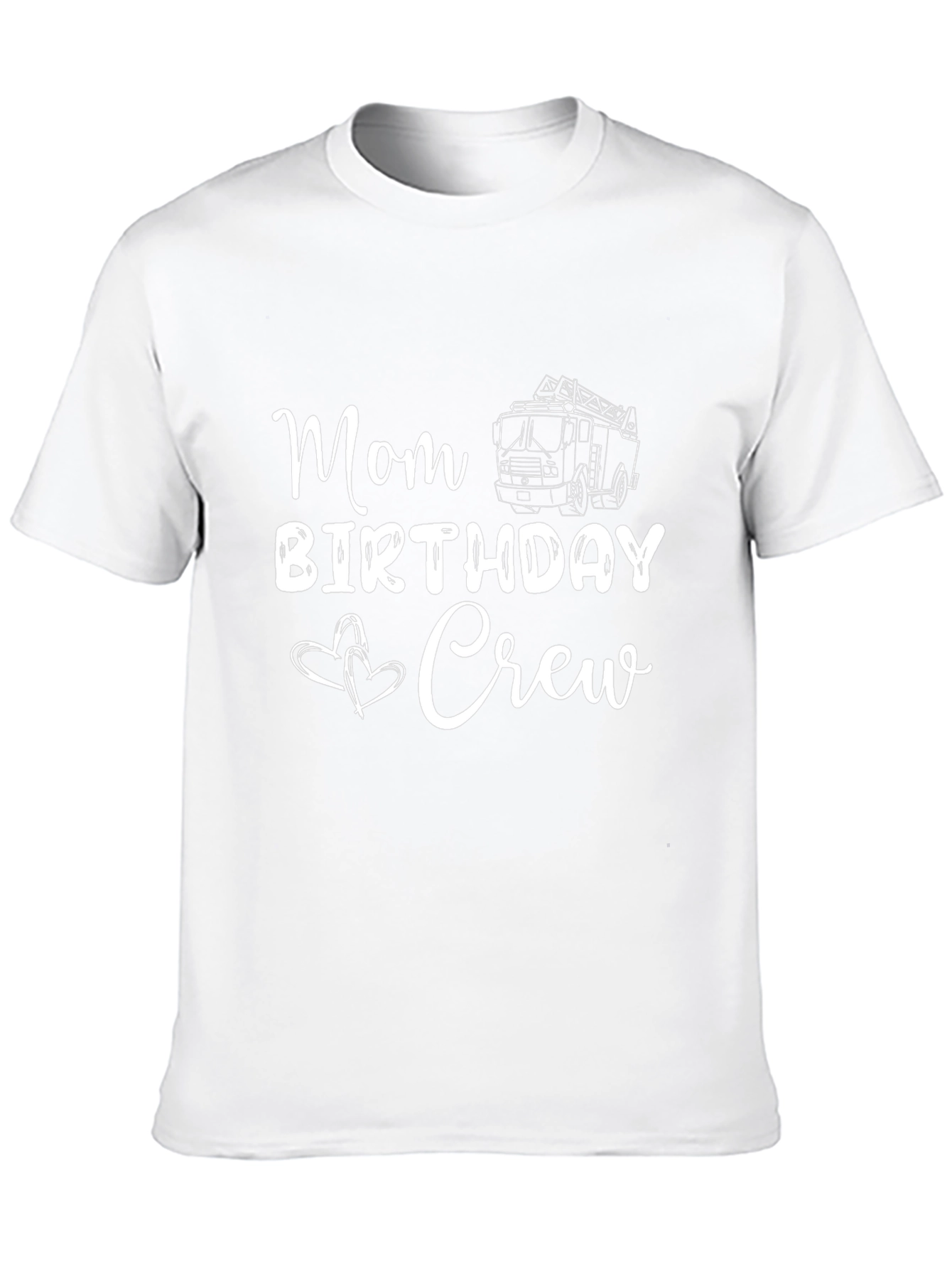 Mom Birthday Crew Fire Truck Graphic Tee