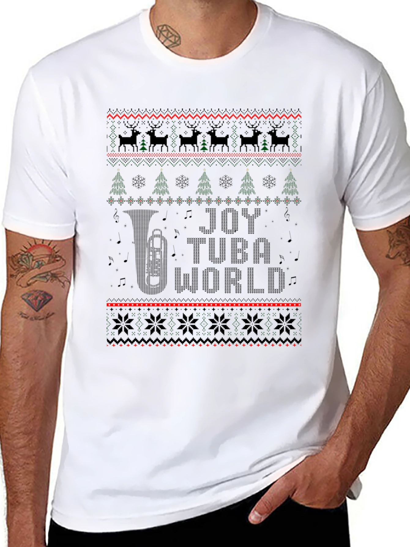 Joy Tuba World Ugly Christmas Sweater T-Shirt