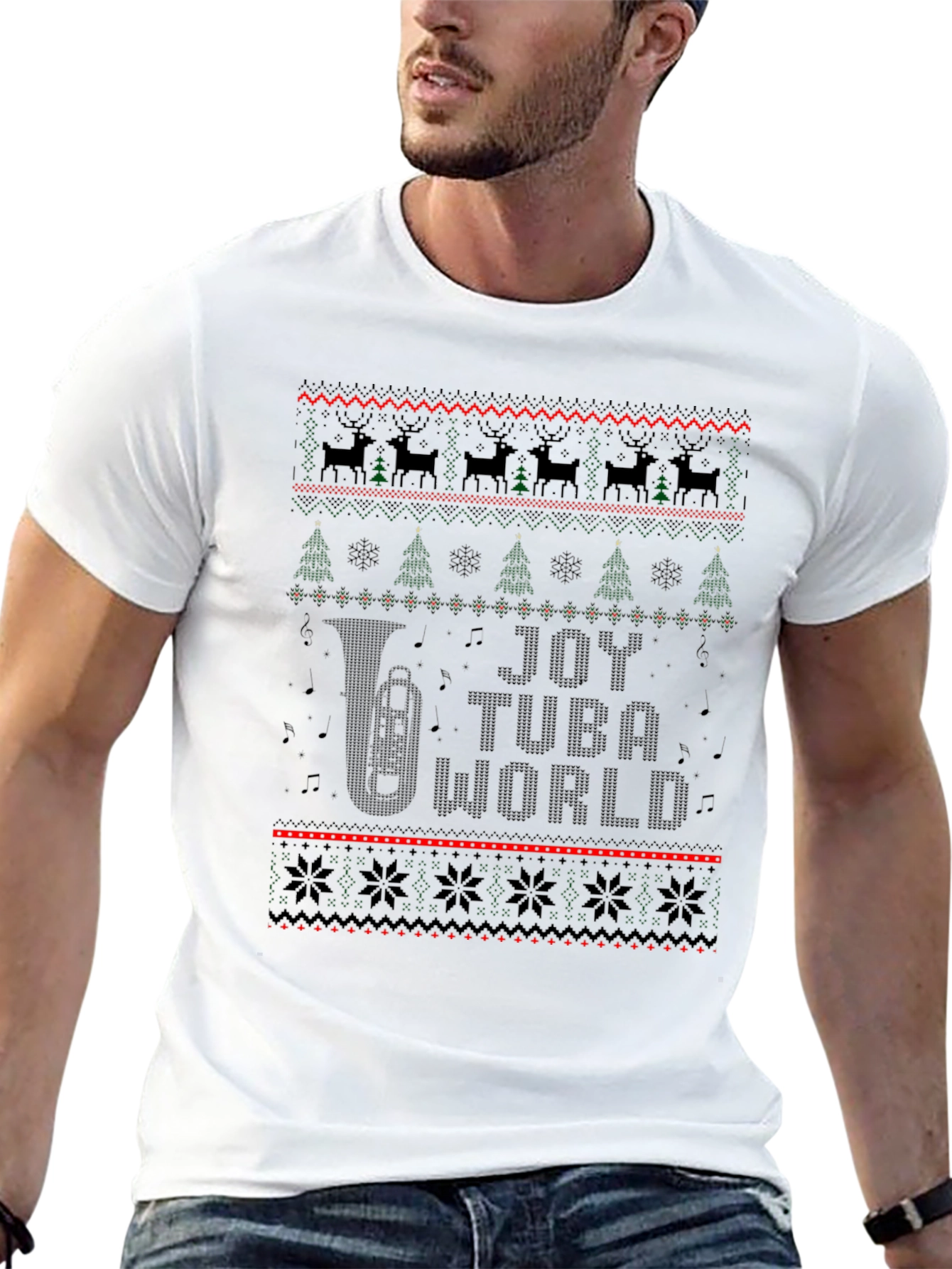 Joy Tuba World Ugly Christmas Sweater T-Shirt