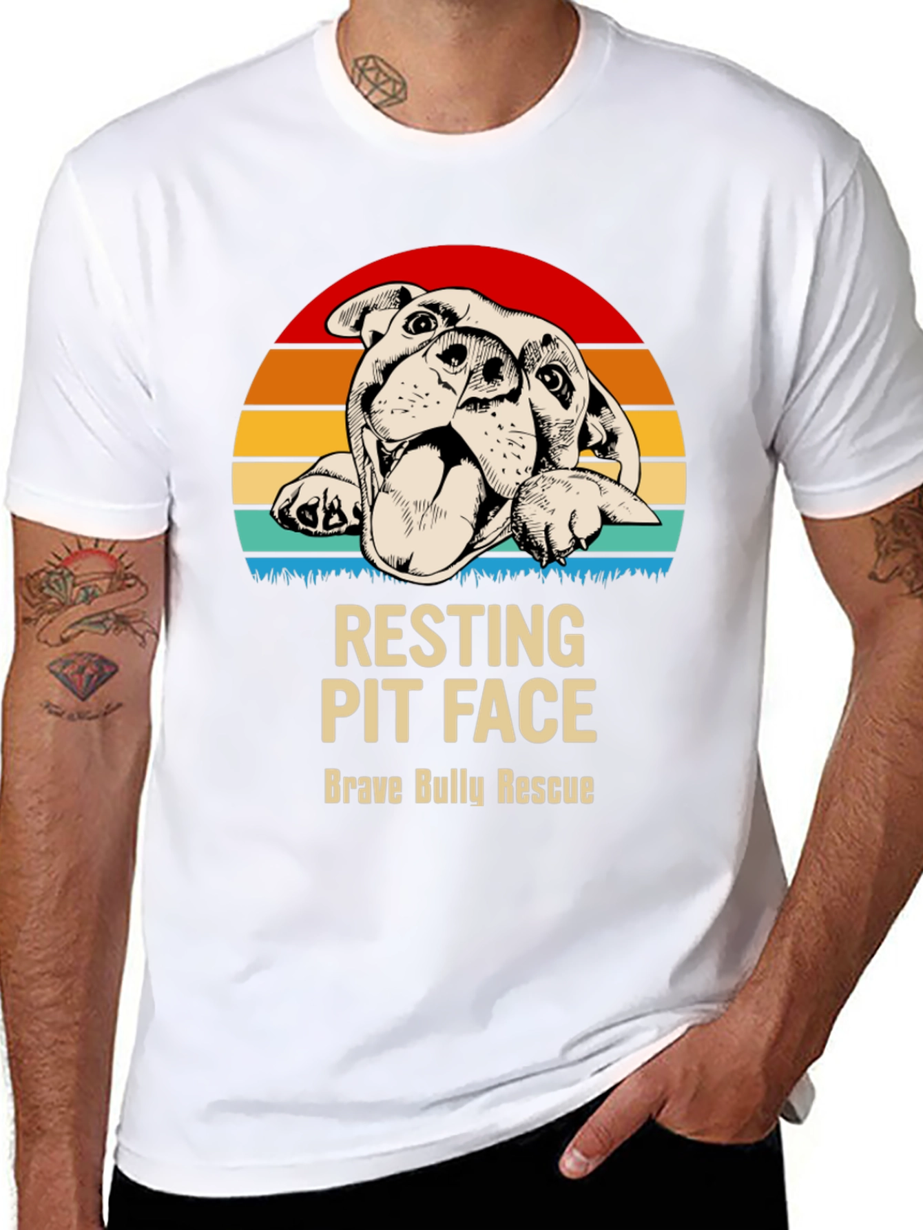 Resting Pit Face T-Shirt - Brave Bully Rescue