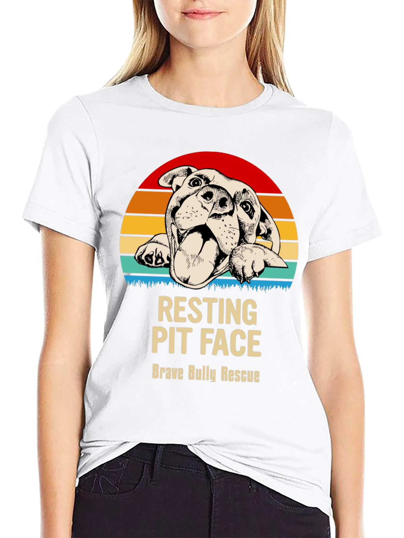 Resting Pit Face T-Shirt - Brave Bully Rescue