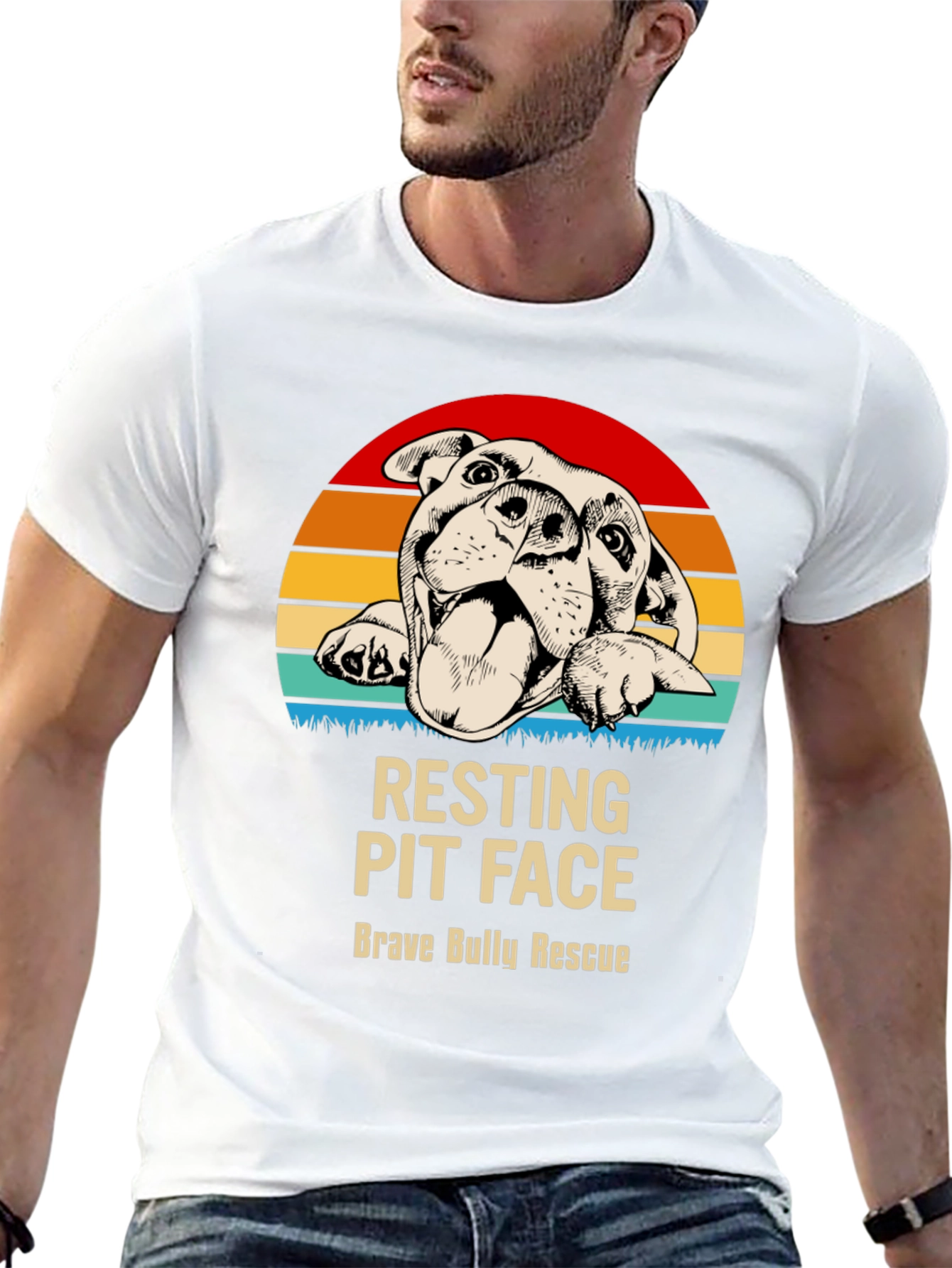Resting Pit Face T-Shirt - Brave Bully Rescue