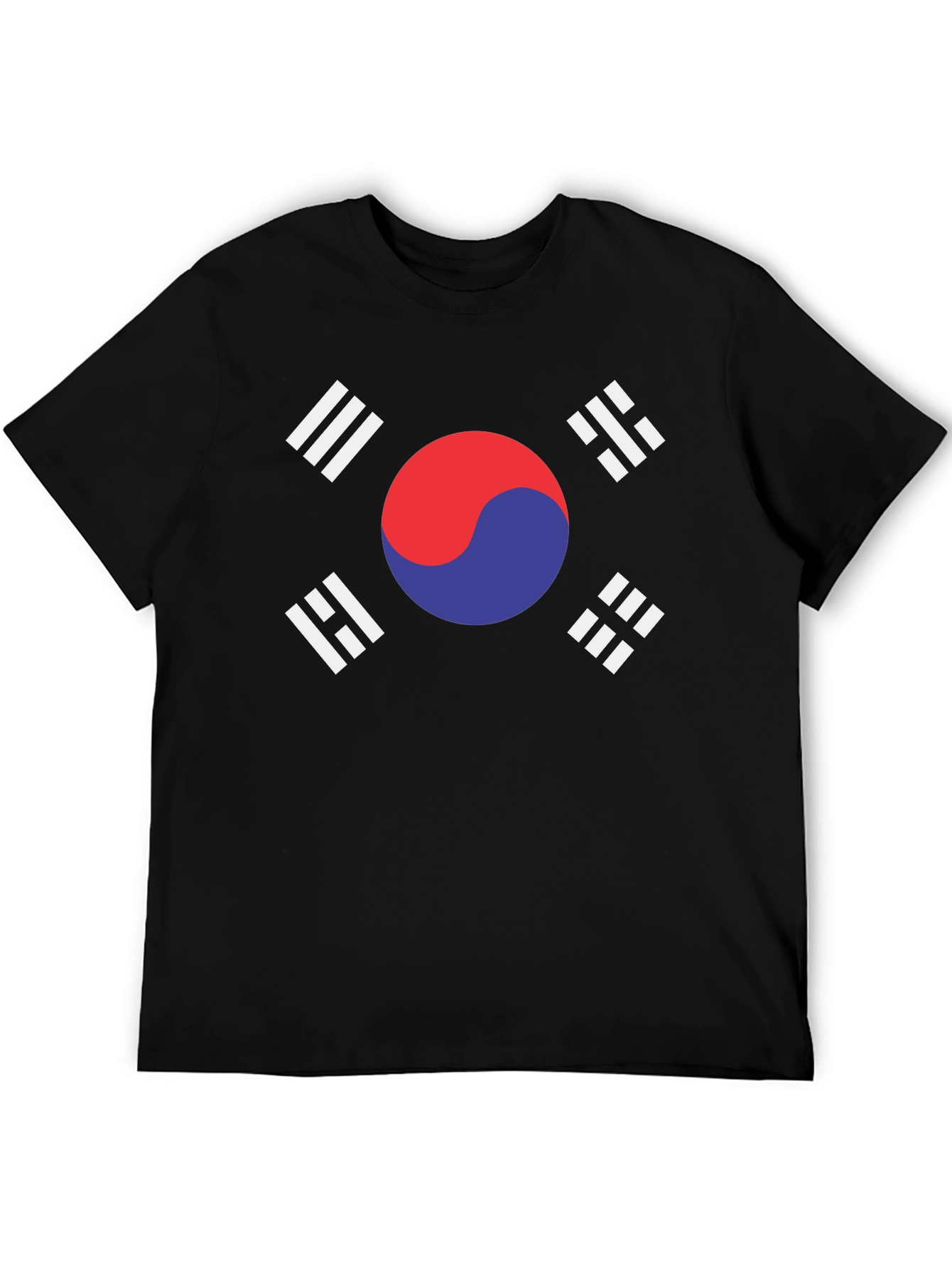South Korea Flag Graphic T-Shirt - Black