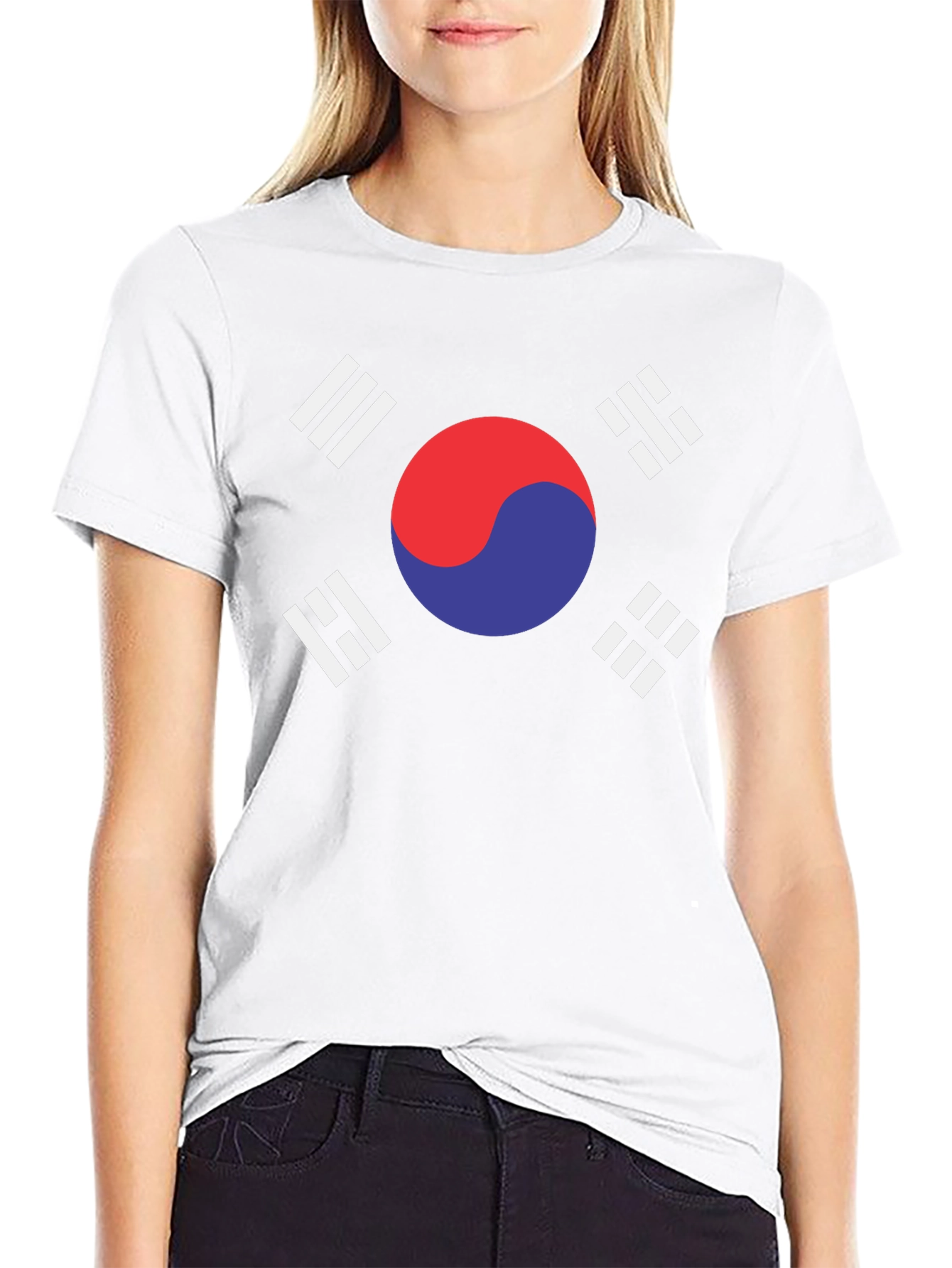 South Korea Flag Graphic T-Shirt - Black
