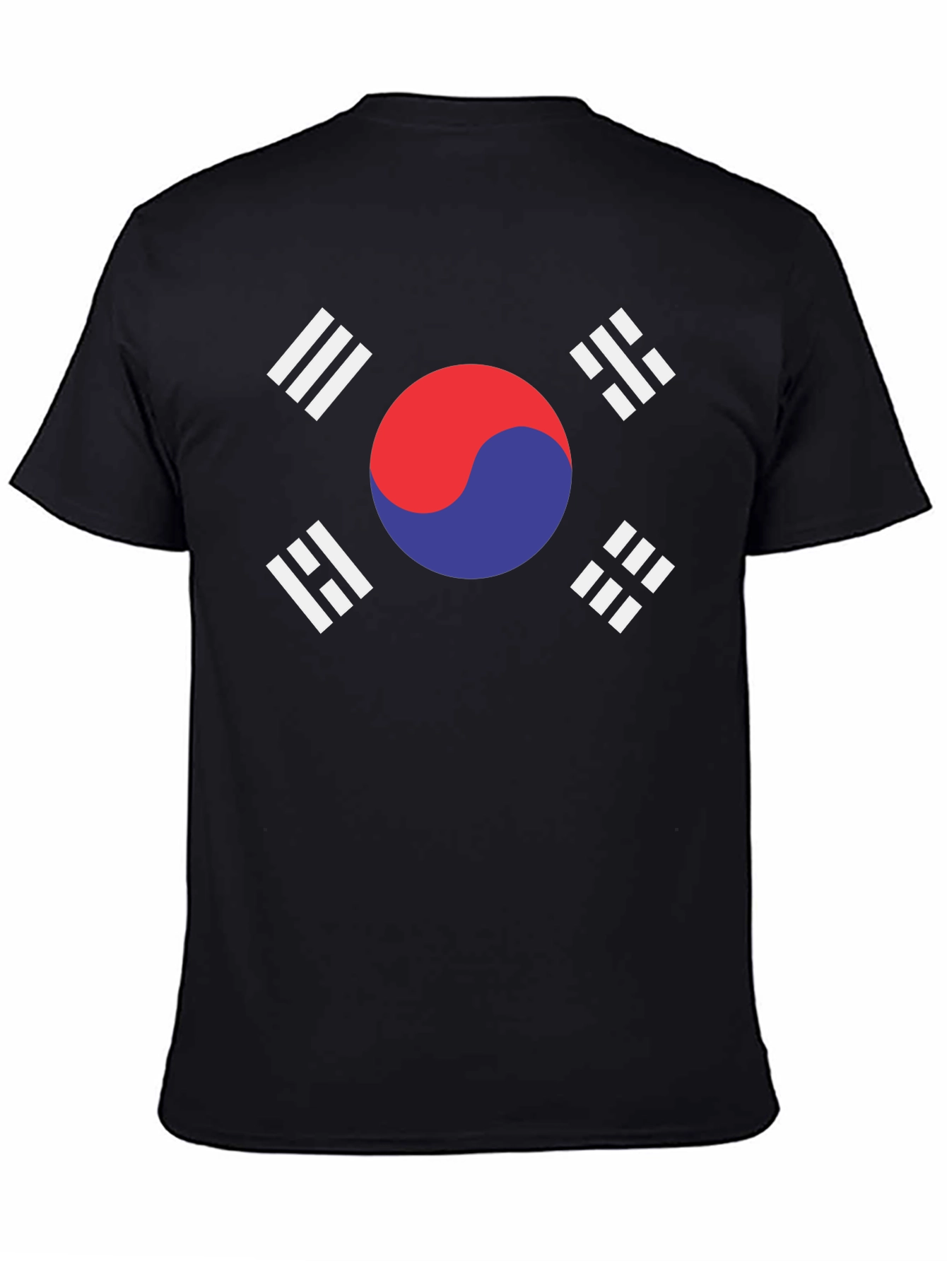 South Korea Flag Graphic T-Shirt - Black