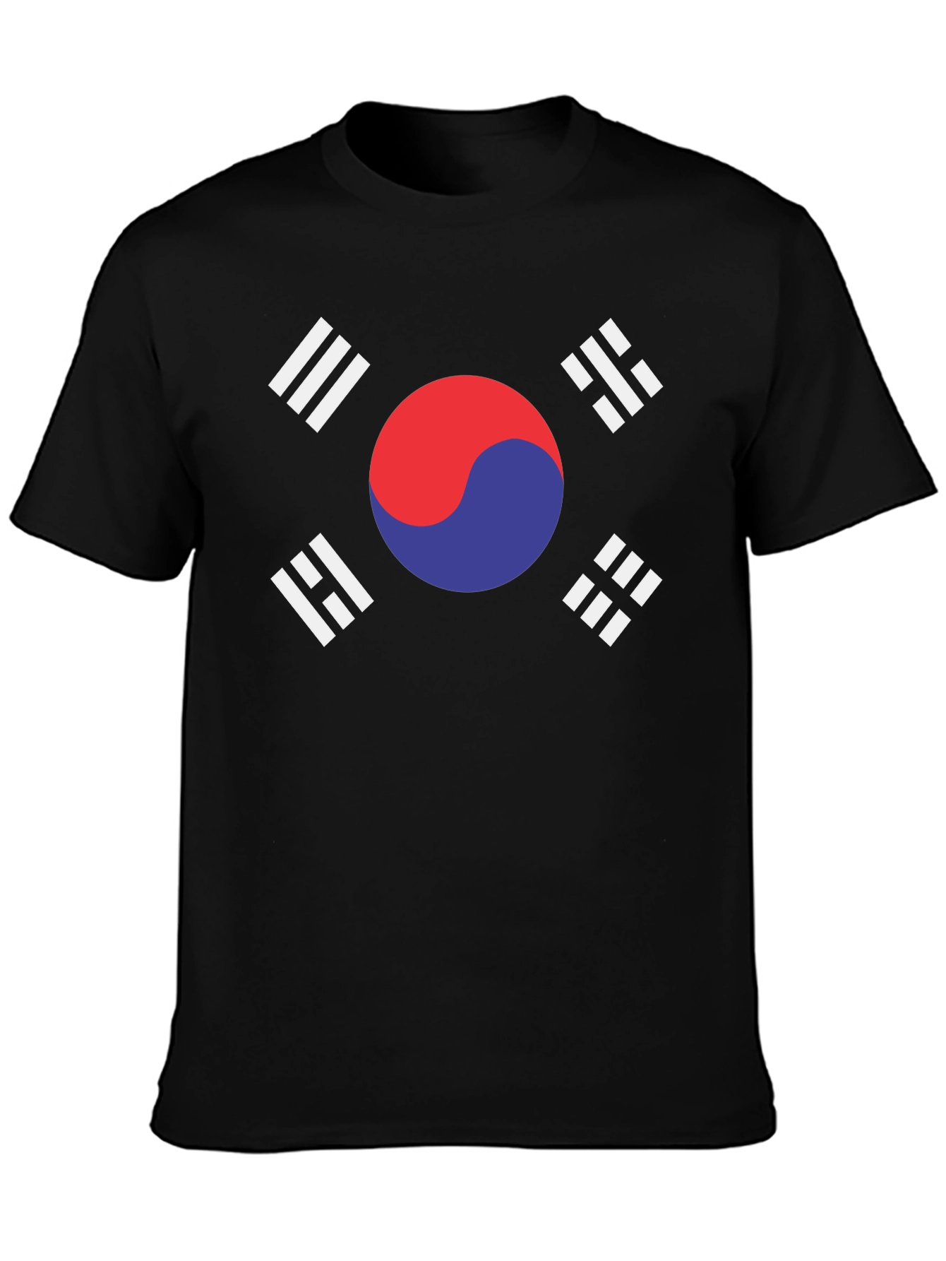 South Korea Flag Graphic T-Shirt - Black