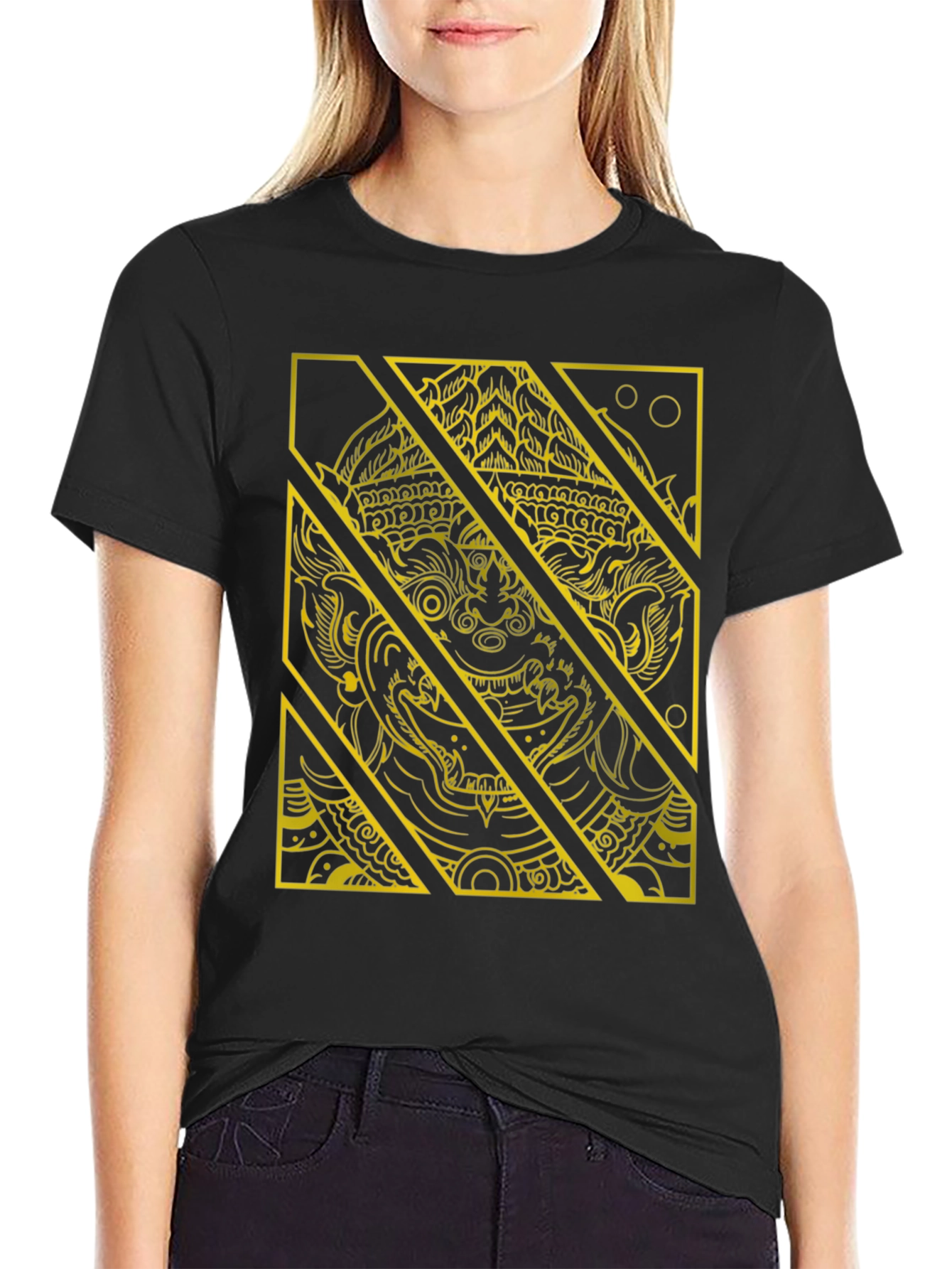 Hanuman Graphic Tee - Striking Black T-Shirt