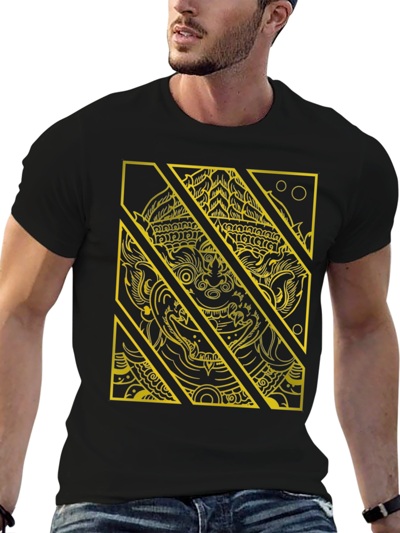 Hanuman Graphic Tee - Striking Black T-Shirt