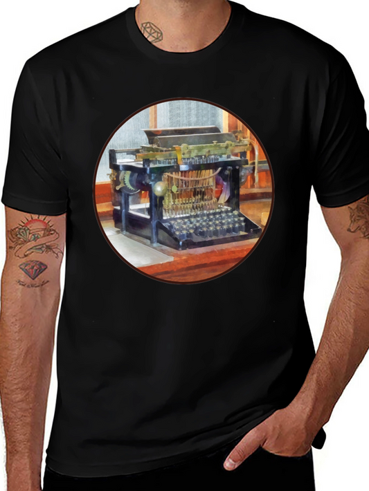 Vintage Typewriter Graphic Tee - Classic Style