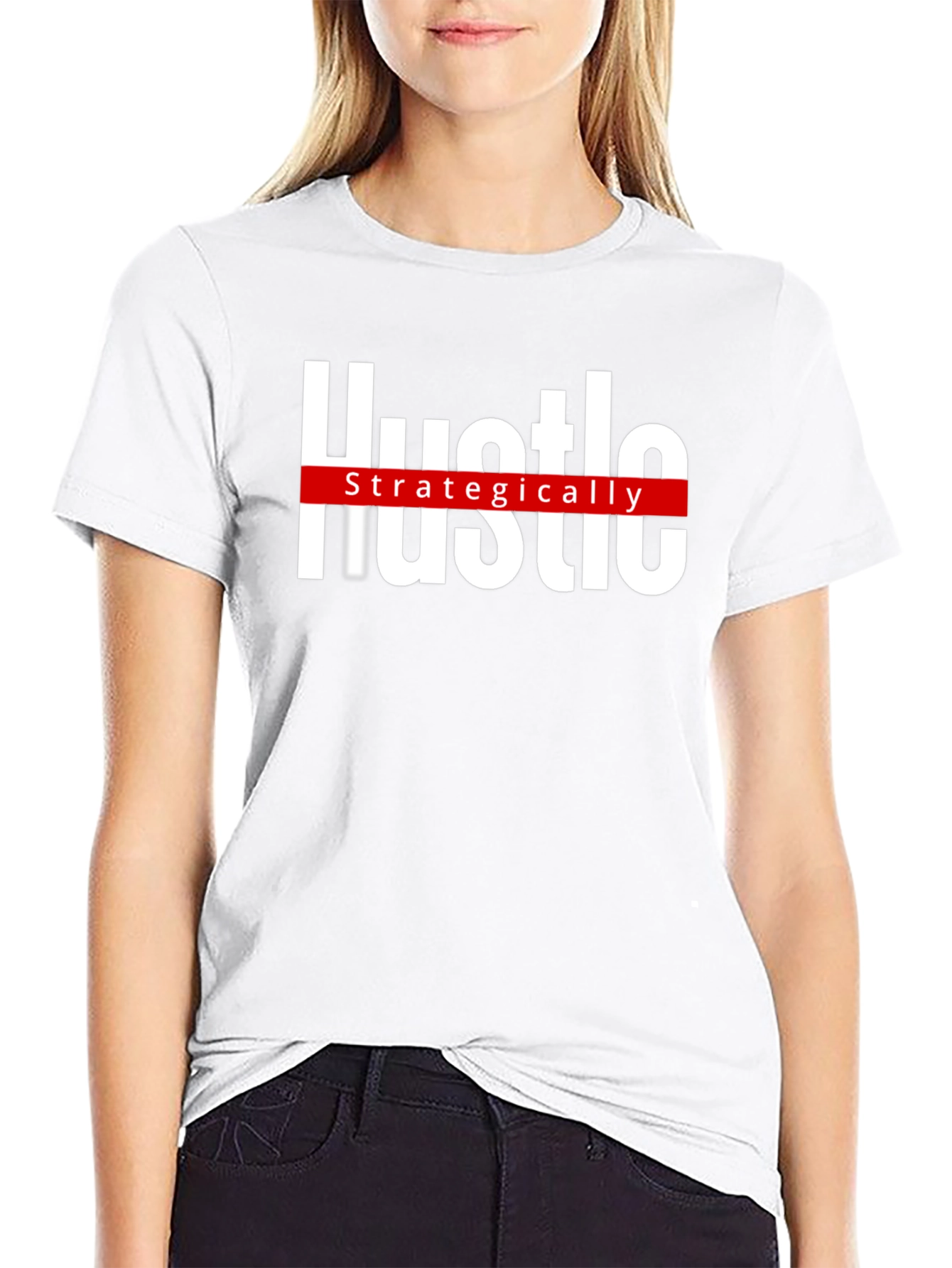 Hustle Strategically Black Graphic Tee