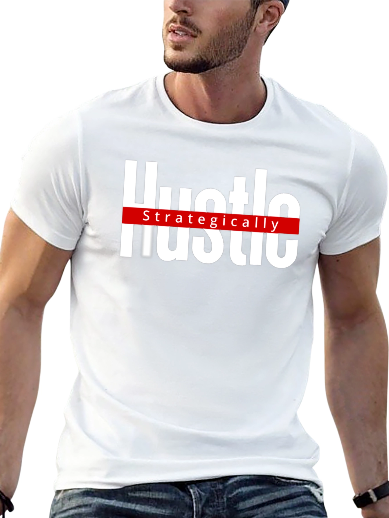 Hustle Strategically Black Graphic Tee