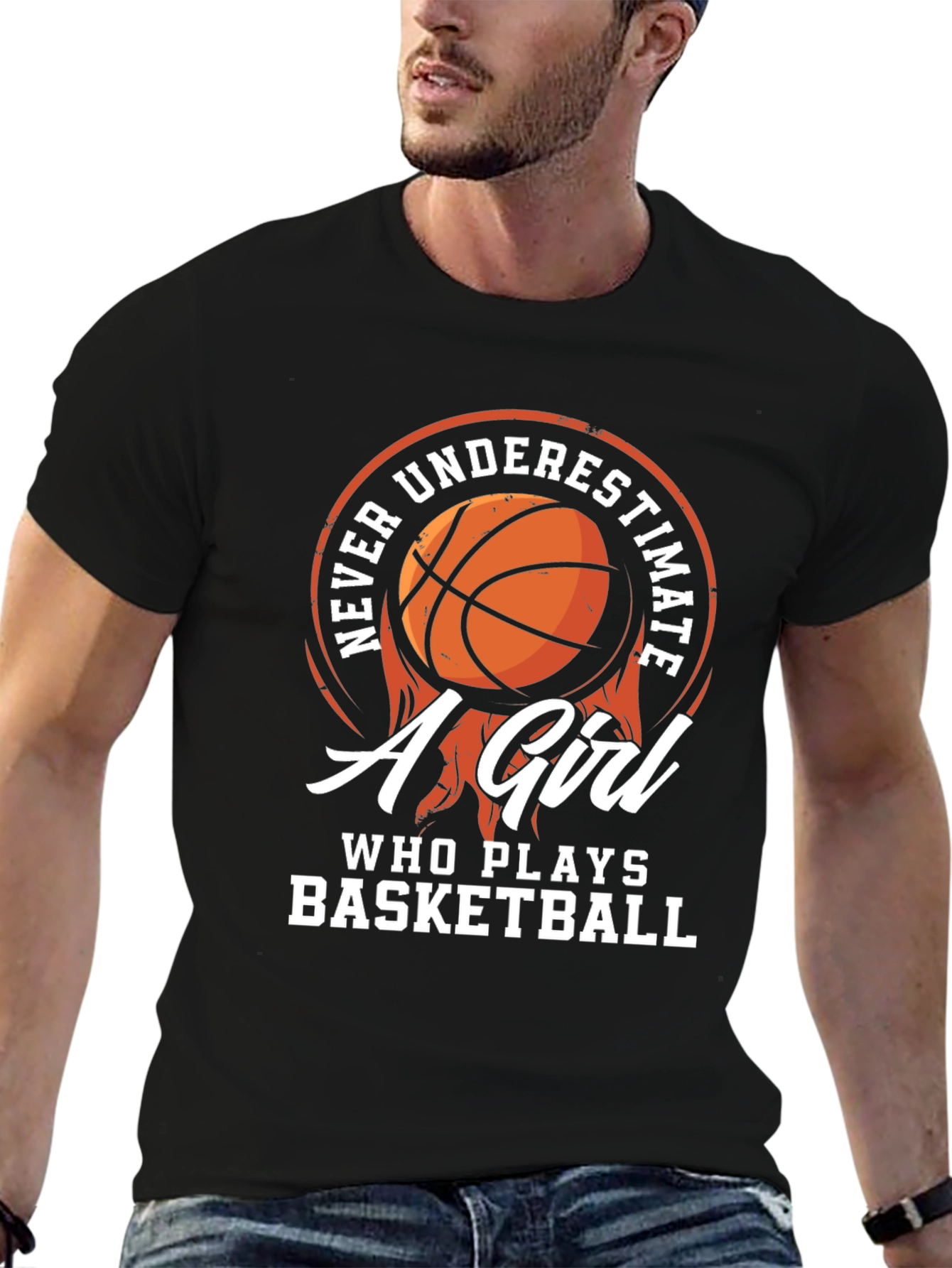 Never Underestimate a Girl Who Plays Basketball T-Shirt