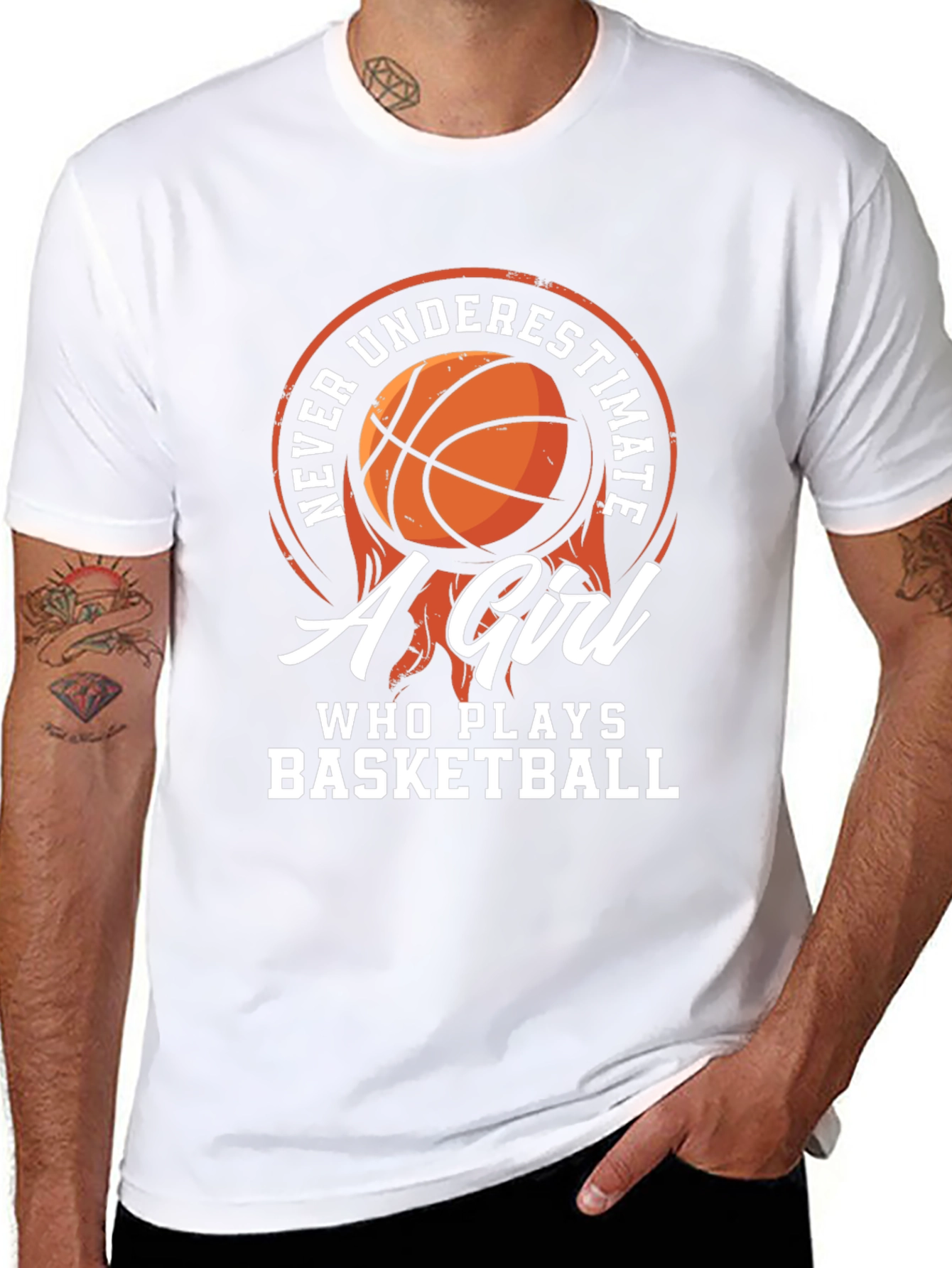 Never Underestimate a Girl Who Plays Basketball T-Shirt