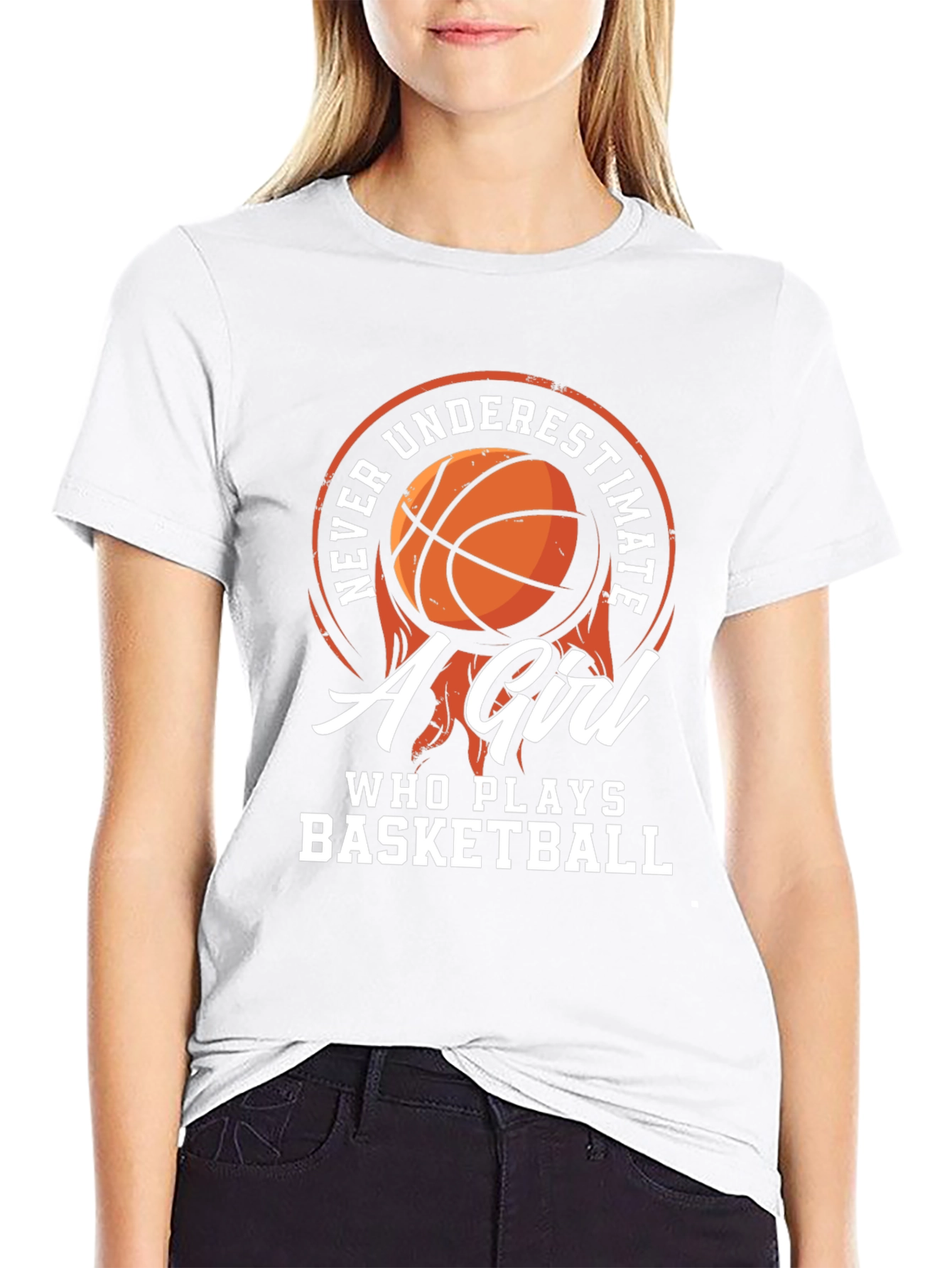 Never Underestimate a Girl Who Plays Basketball T-Shirt