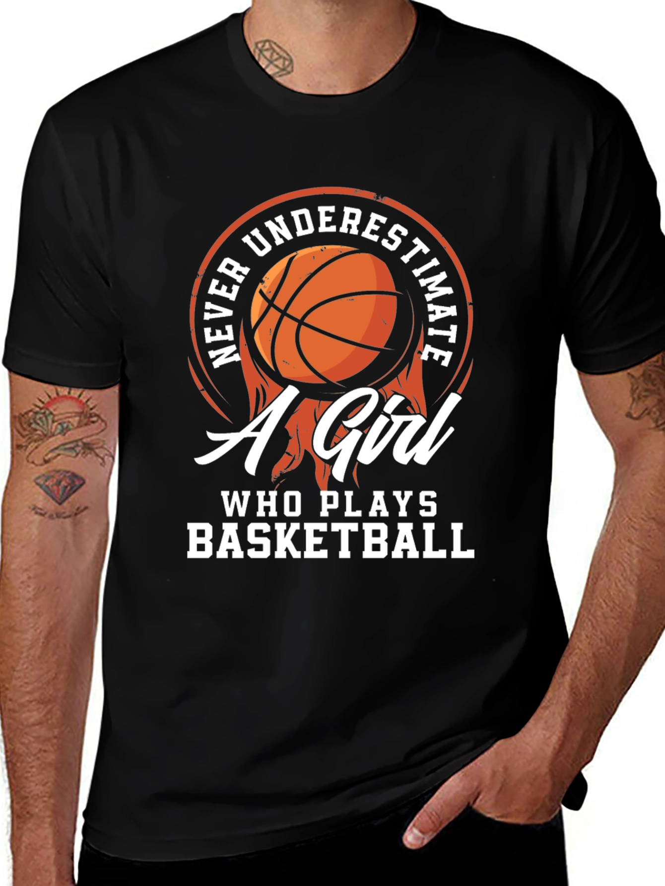 Never Underestimate a Girl Who Plays Basketball T-Shirt