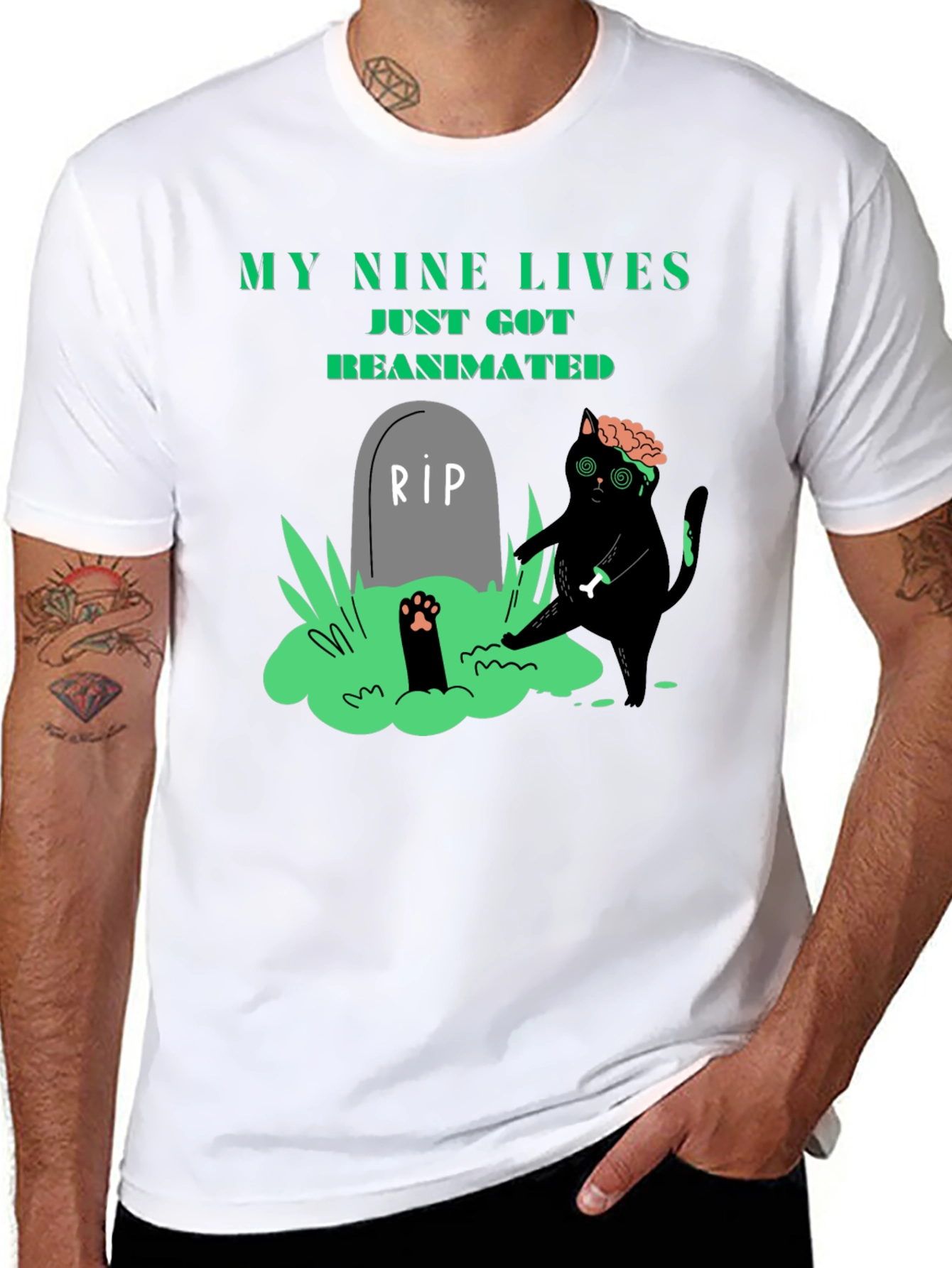 My Nine Lives Reanimated Zombie Cat T-Shirt