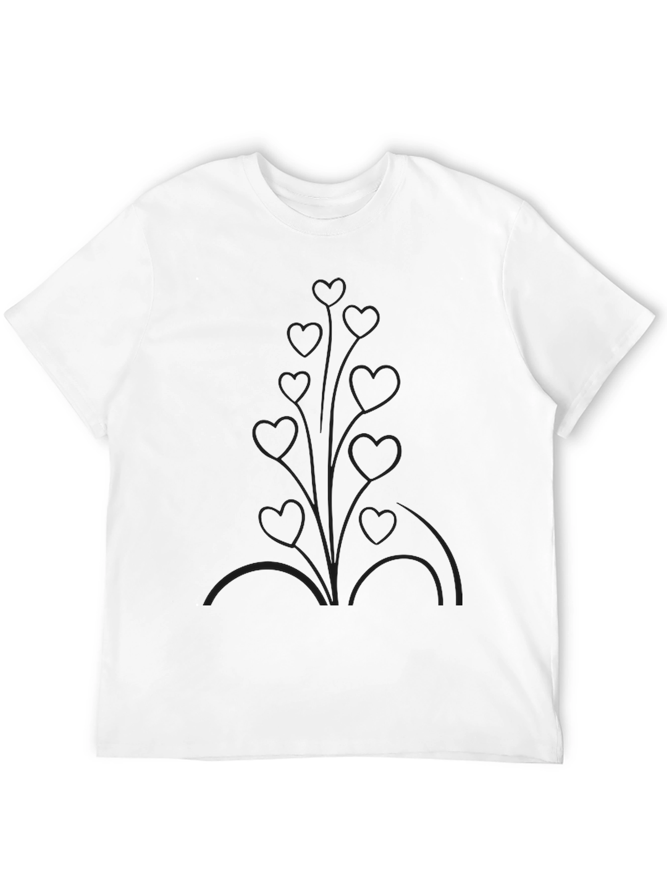 Mens Black Heart Vine Graphic Tee