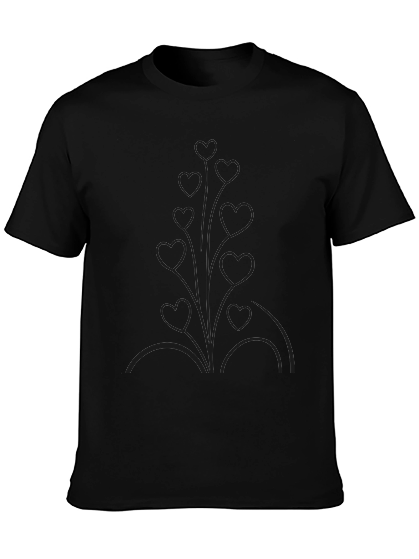 Mens Black Heart Vine Graphic Tee