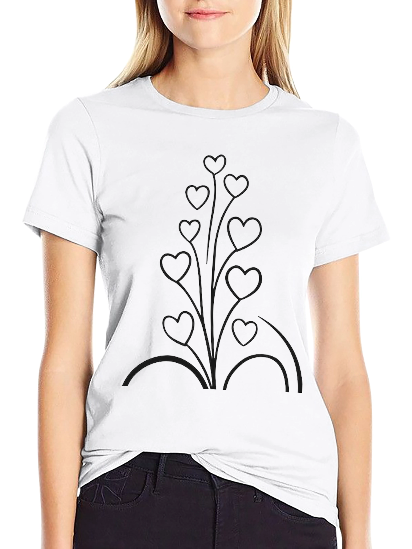 Mens Black Heart Vine Graphic Tee