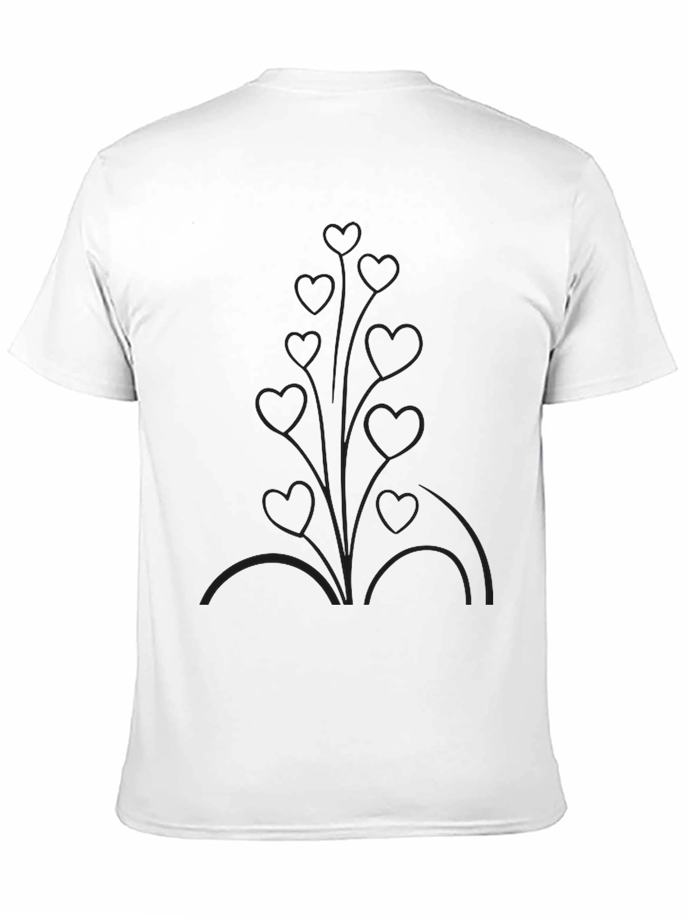 Mens Black Heart Vine Graphic Tee