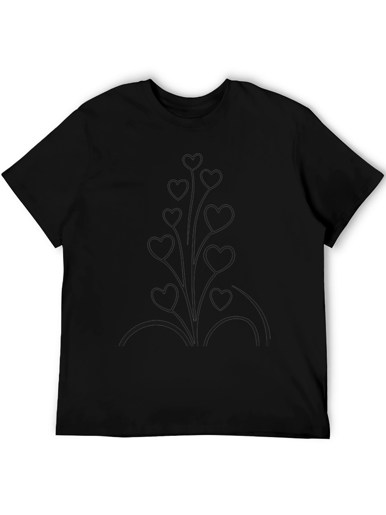 Mens Black Heart Vine Graphic Tee