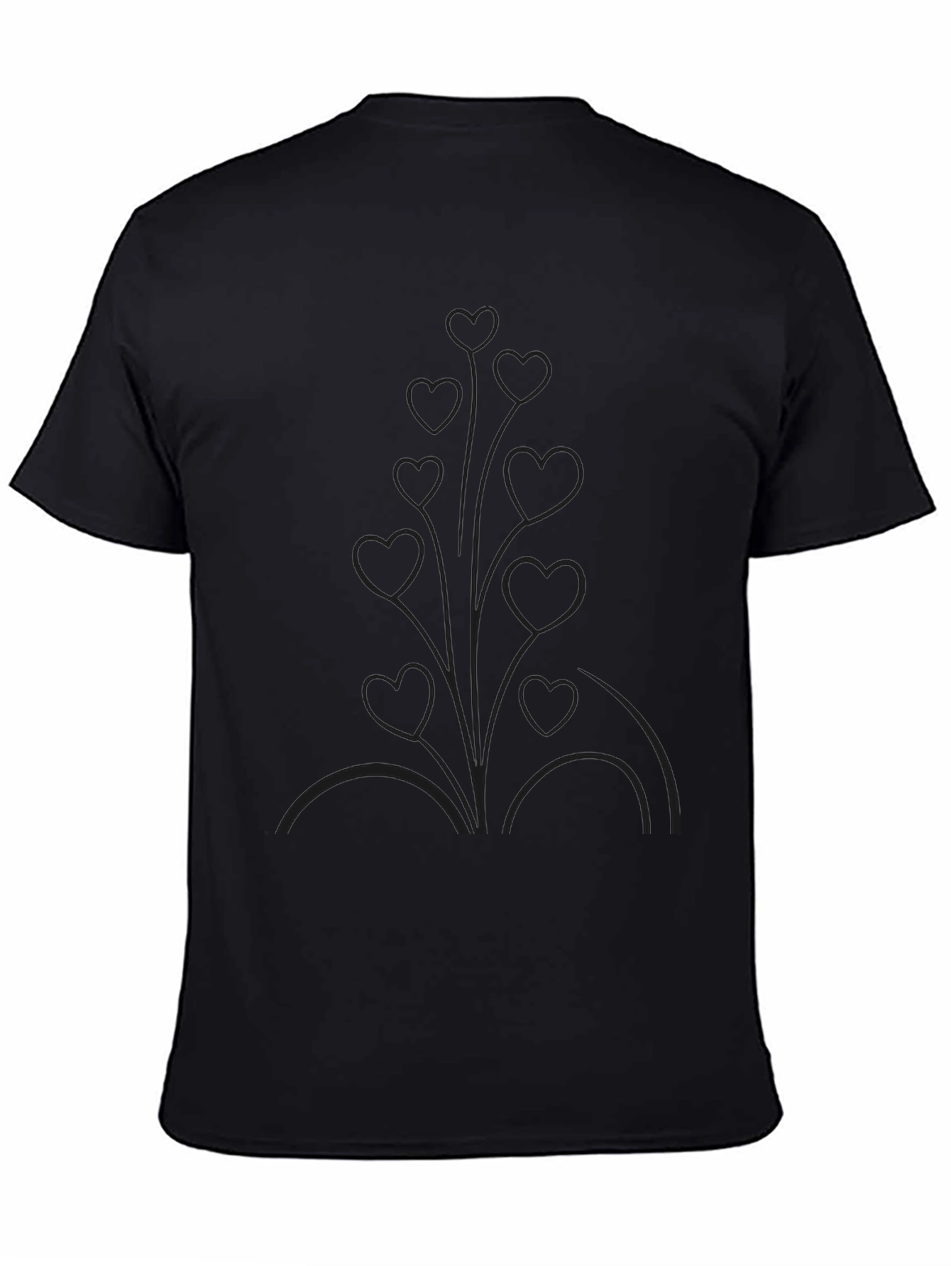 Mens Black Heart Vine Graphic Tee
