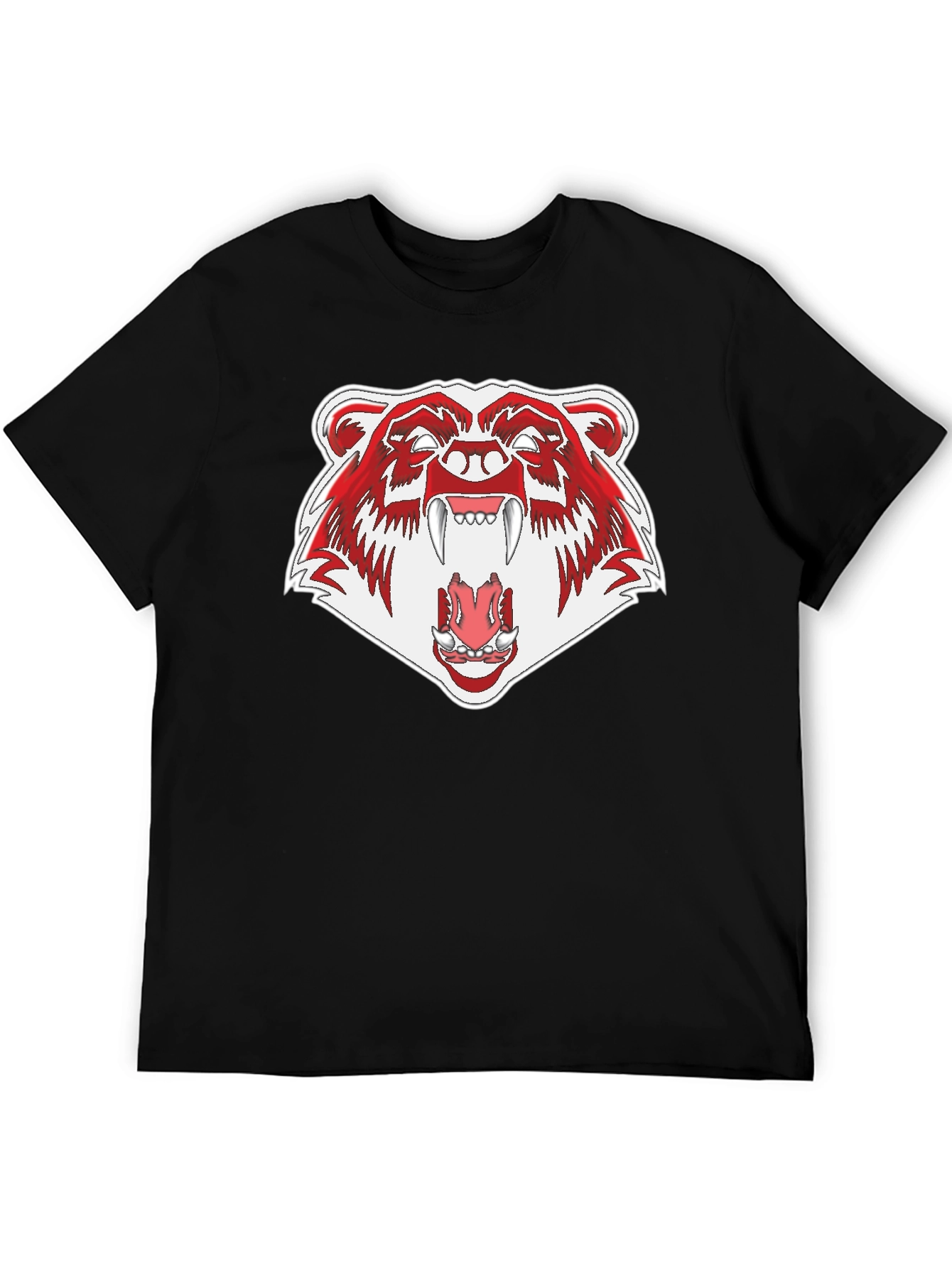 Ferocious Bear Graphic Tee - Black Cotton T-Shirt