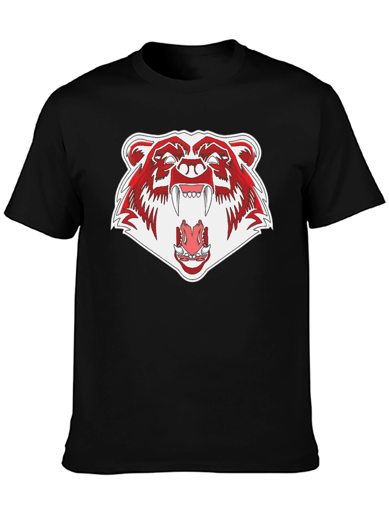 Ferocious Bear Graphic Tee - Black Cotton T-Shirt