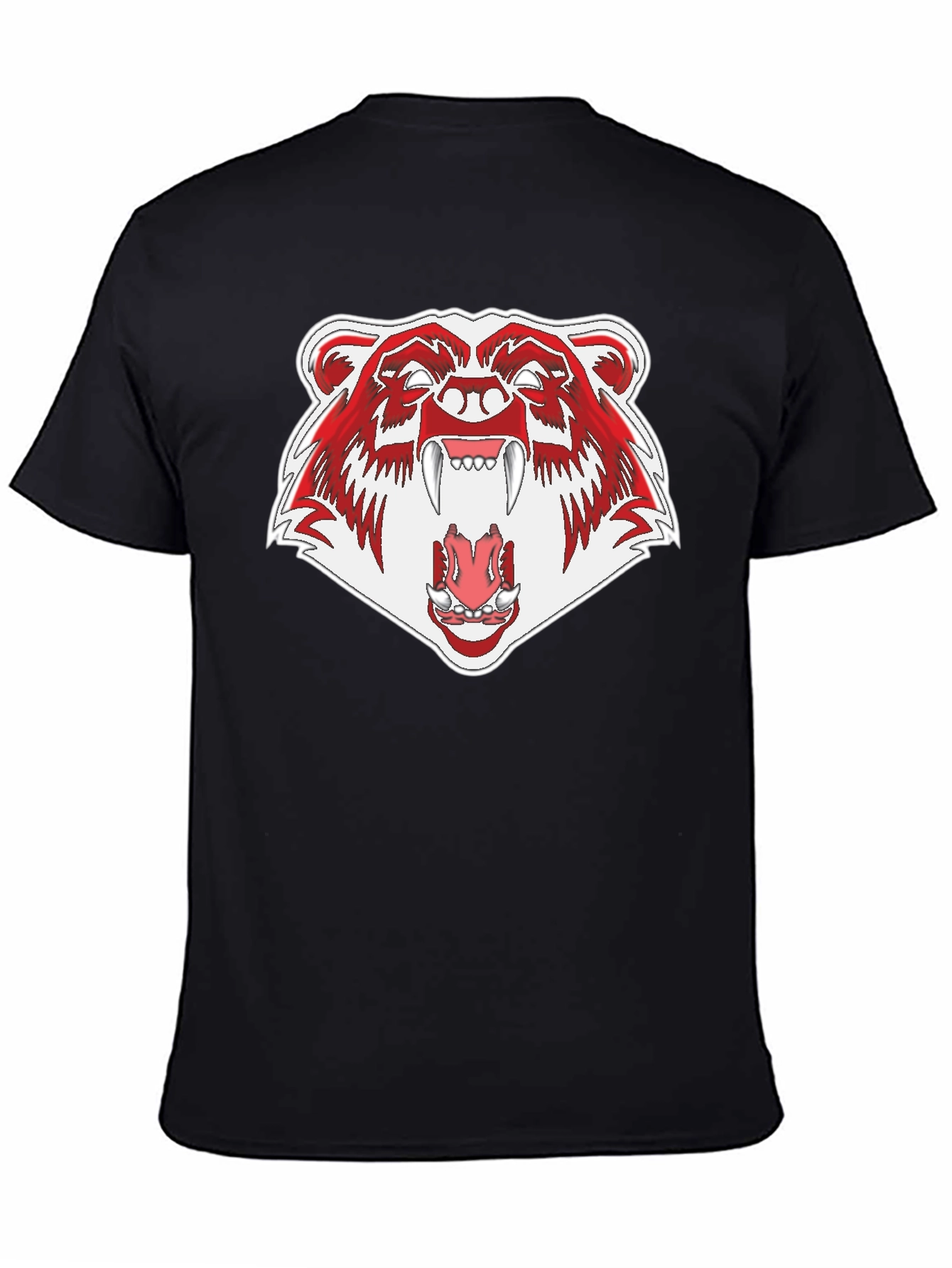 Ferocious Bear Graphic Tee - Black Cotton T-Shirt