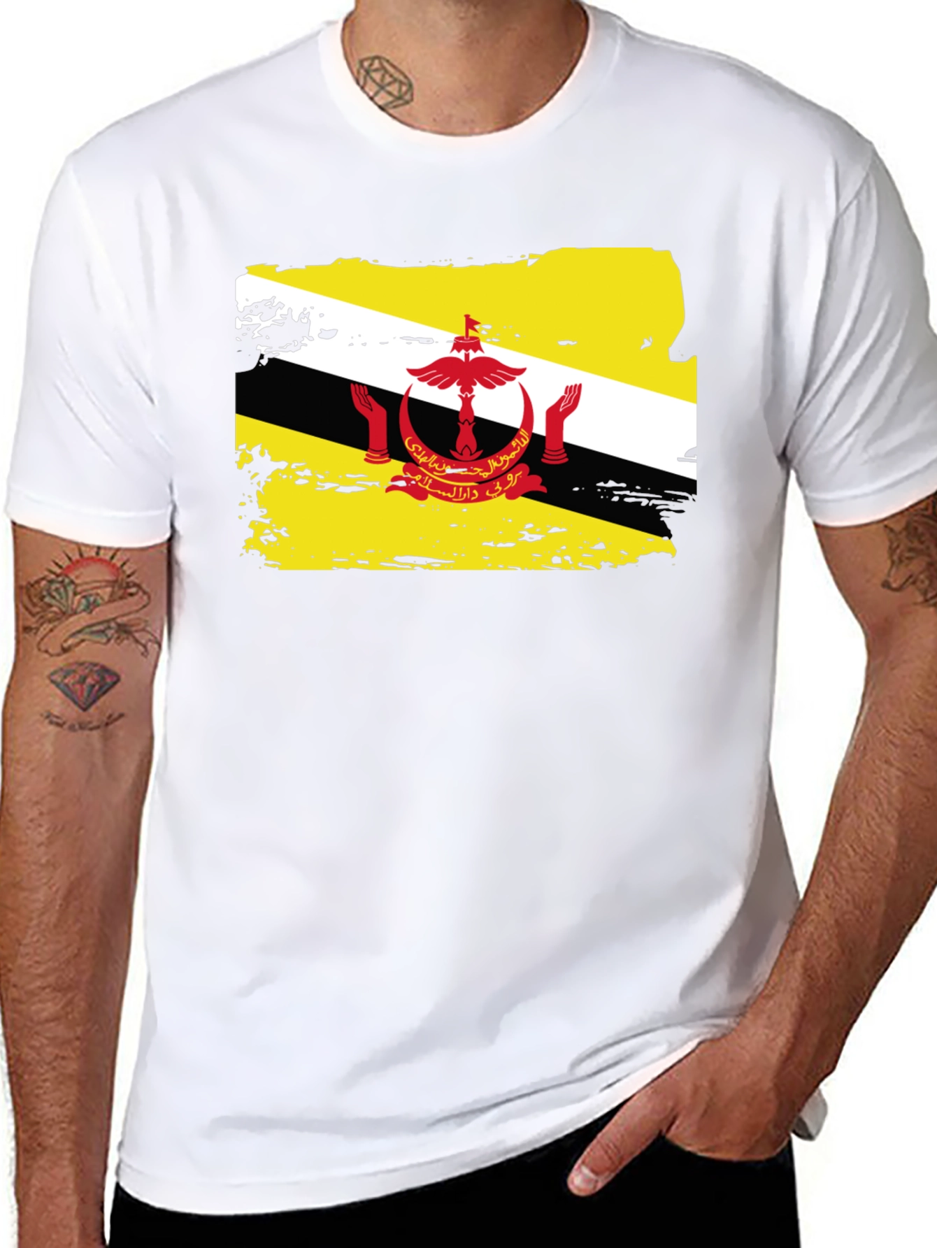 Brunei Flag T-Shirt - Distressed Graphic Tee