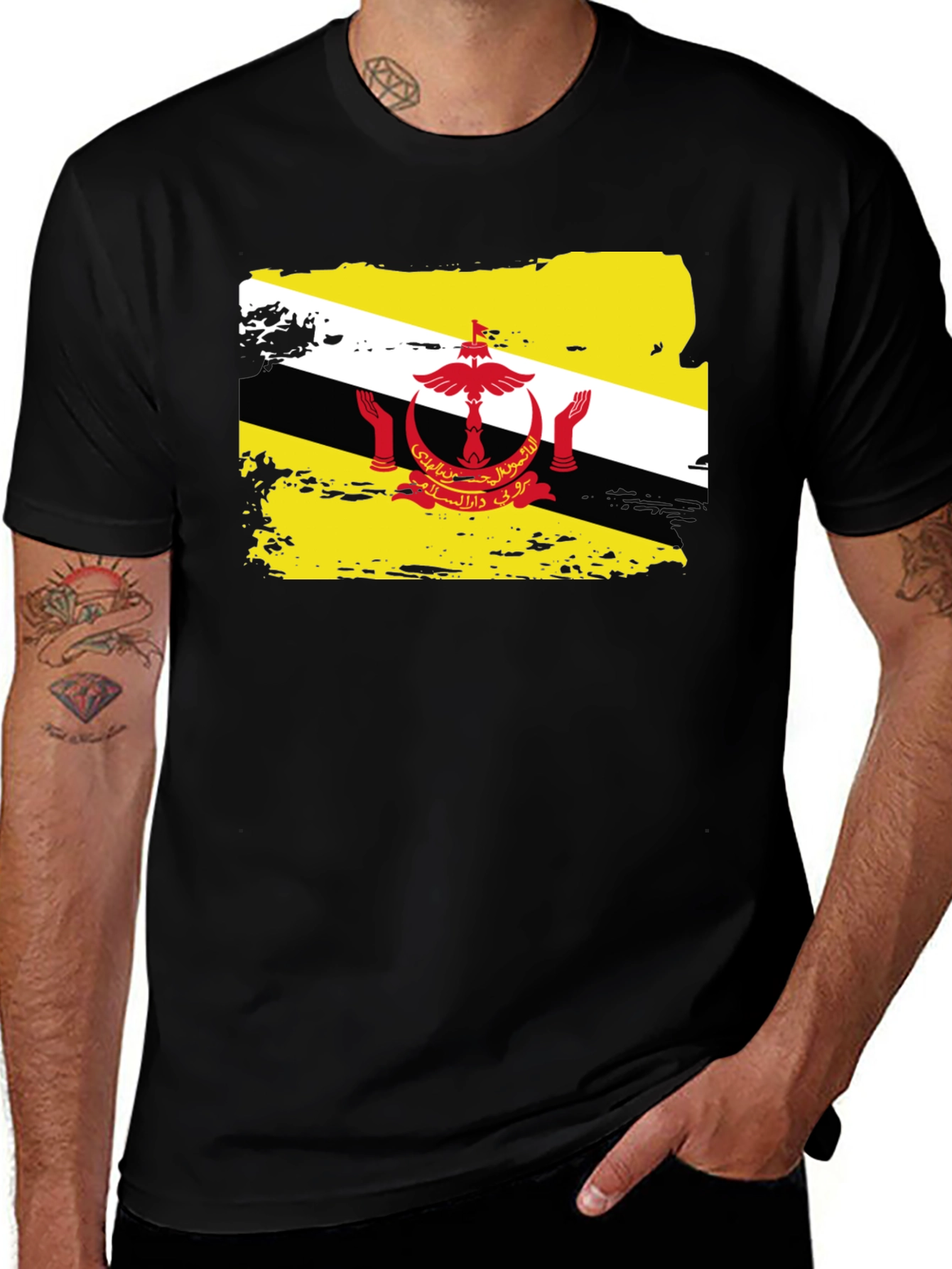 Brunei Flag T-Shirt - Distressed Graphic Tee