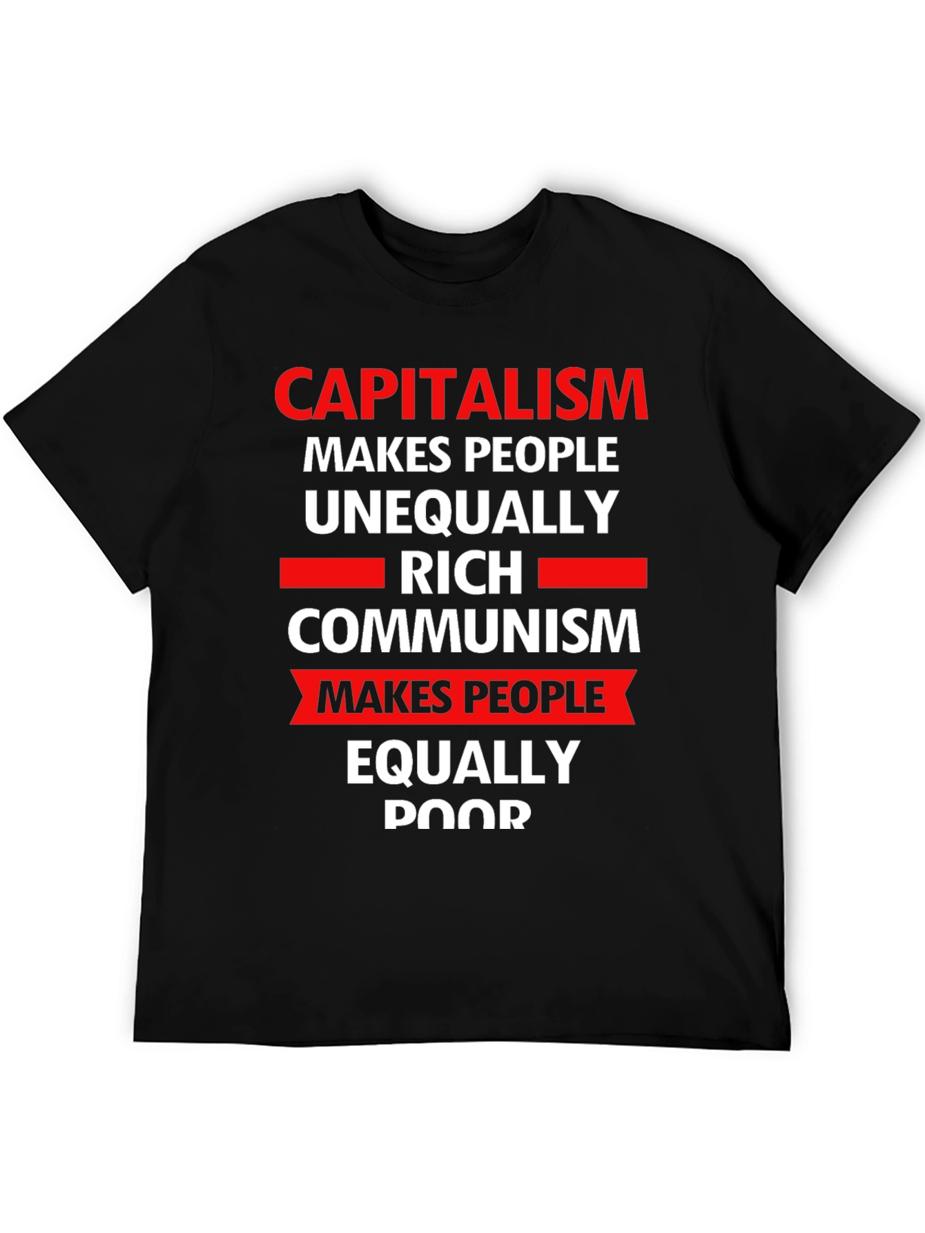 Capitalism vs Communism Slogan Graphic T-Shirt