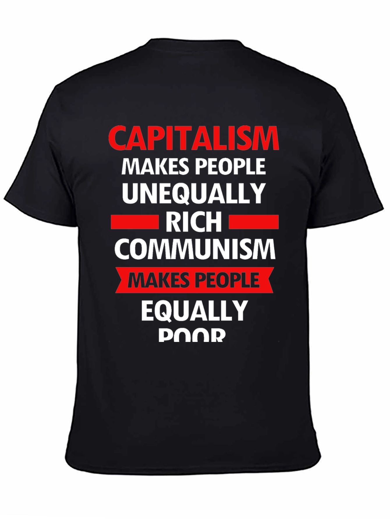 Capitalism vs Communism Slogan Graphic T-Shirt