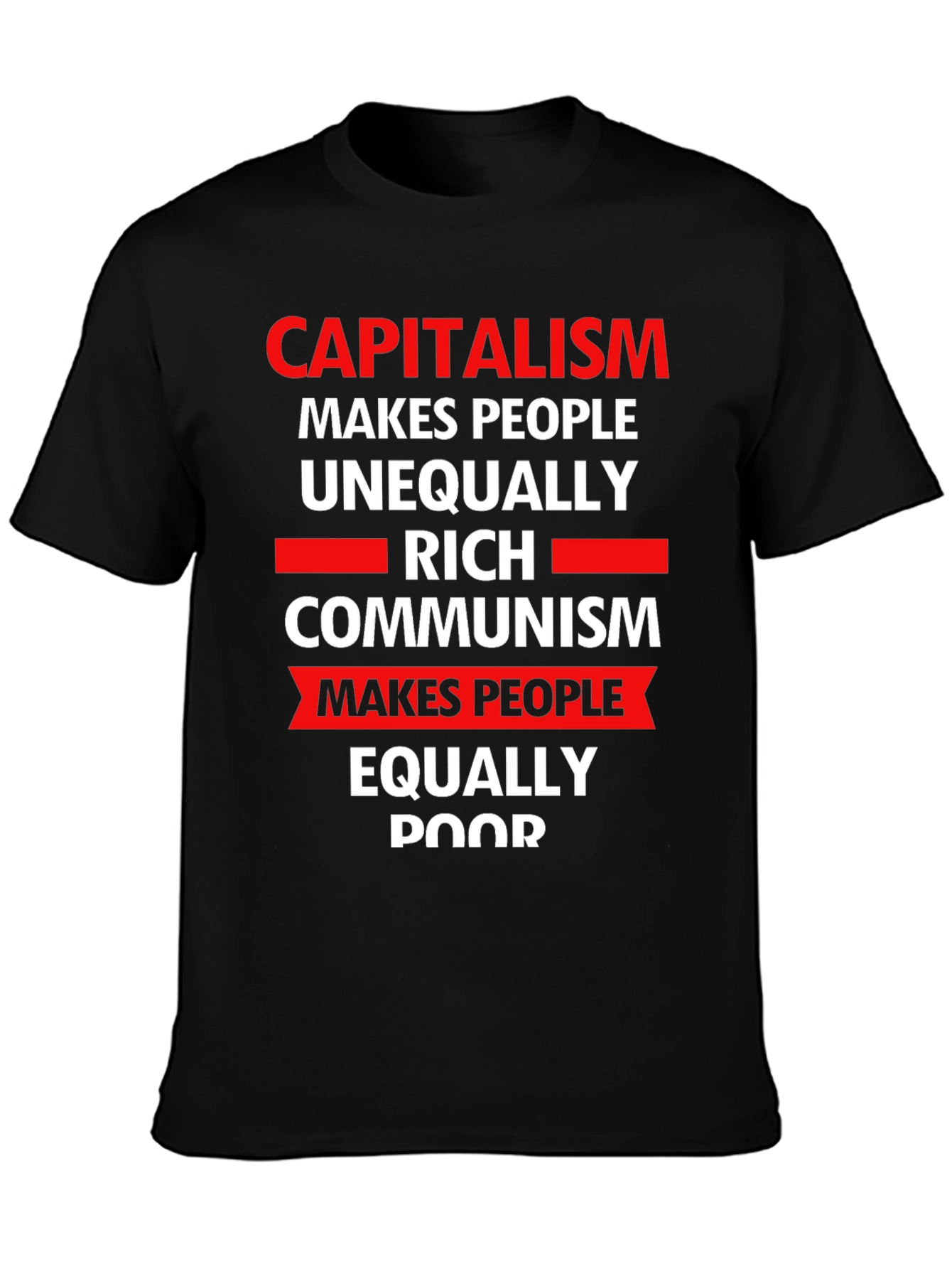 Capitalism vs Communism Slogan Graphic T-Shirt