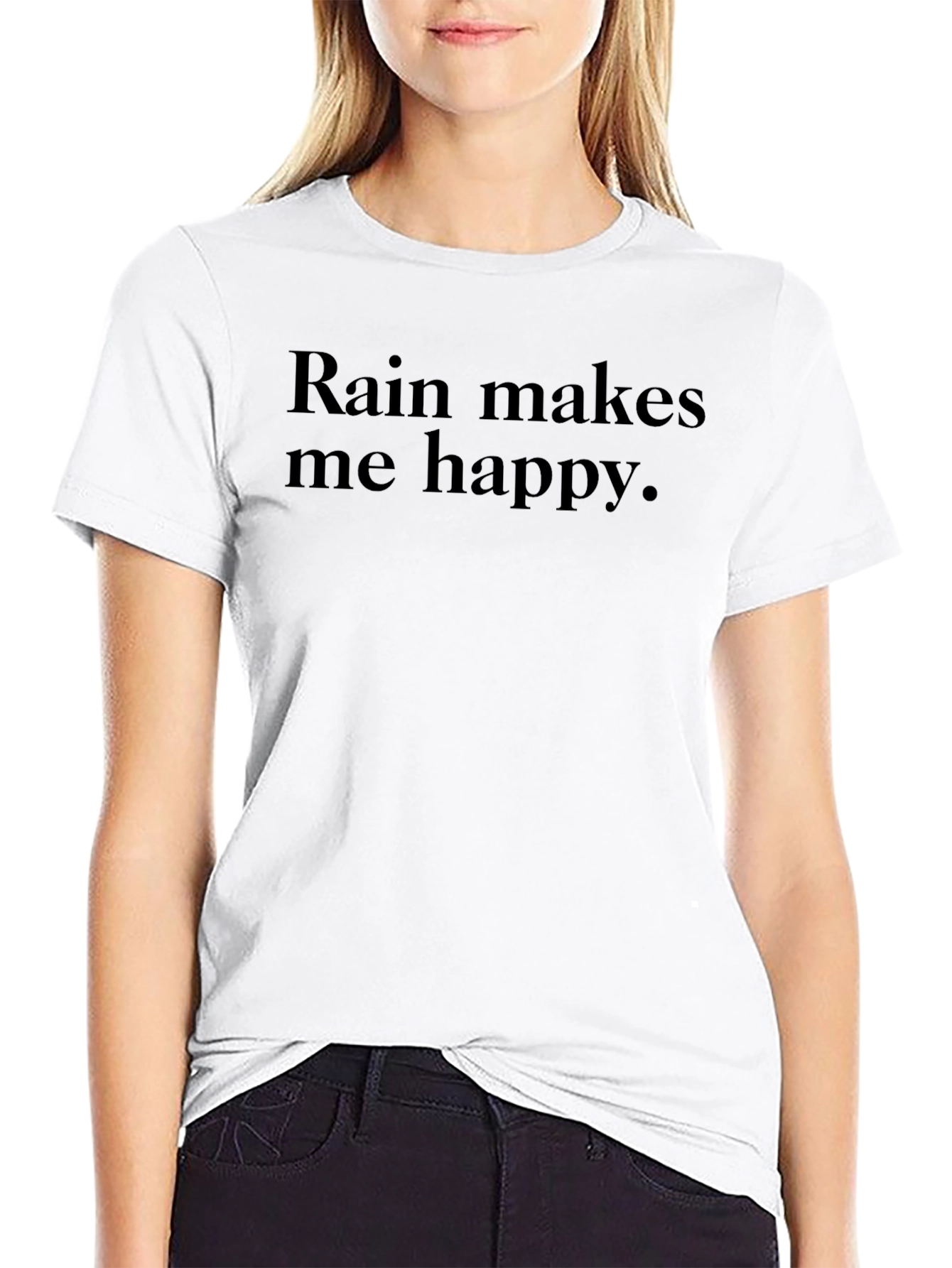 Rain Makes Me Happy Black Graphic Tee