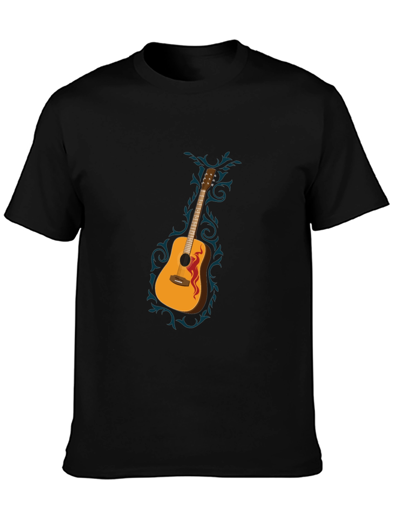 Guitar Graphic Black T-Shirt