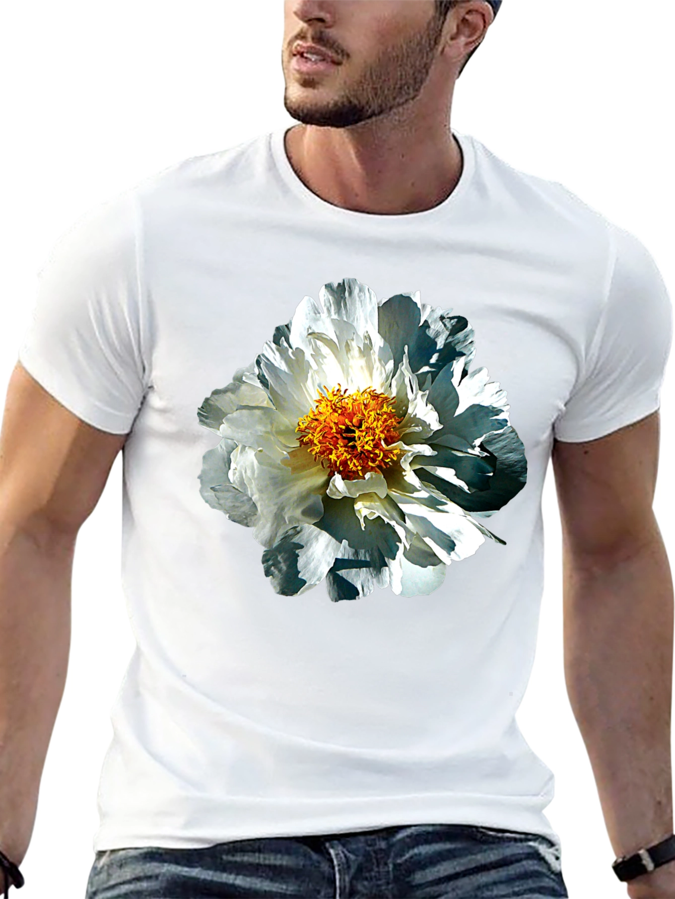 Floral Print Black T-Shirt