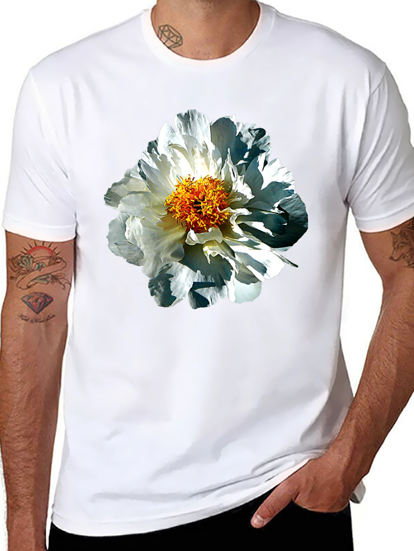 Floral Print Black T-Shirt