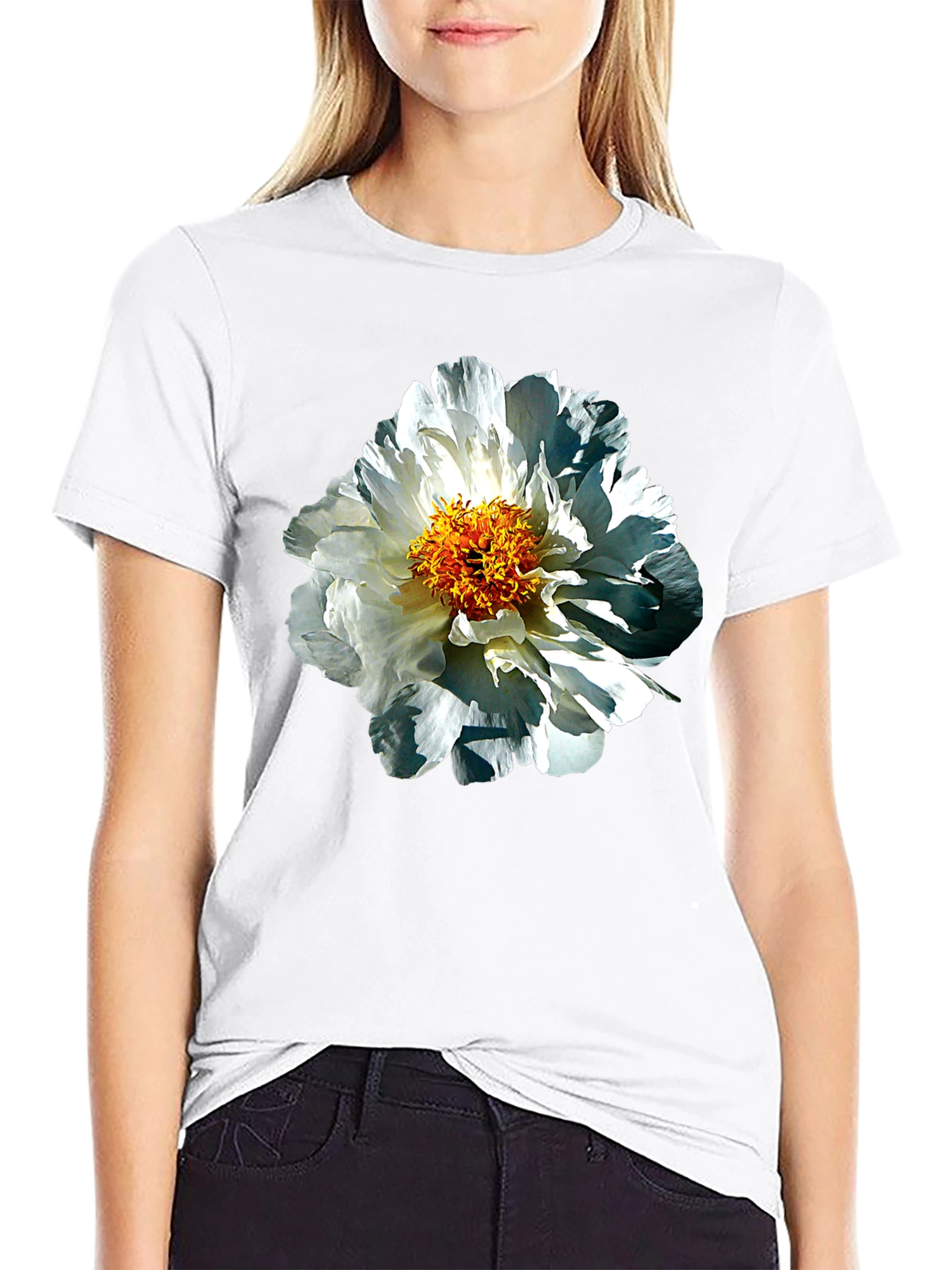 Floral Print Black T-Shirt