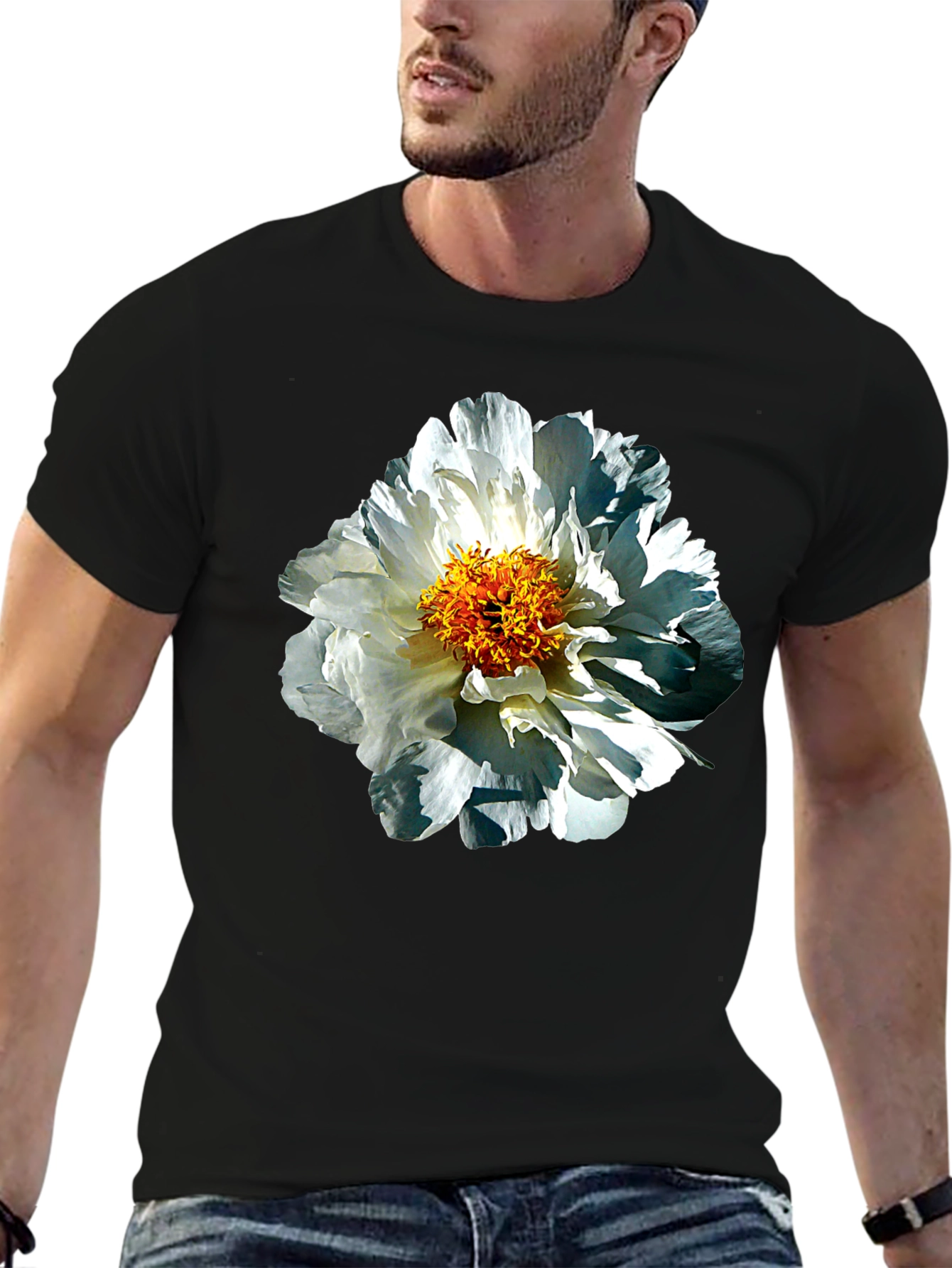 Floral Print Black T-Shirt