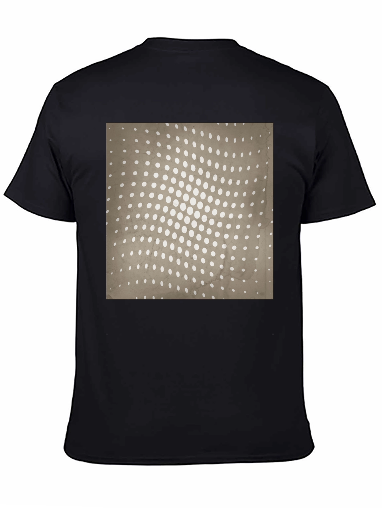 Retro Halftone Pattern Black T-Shirt