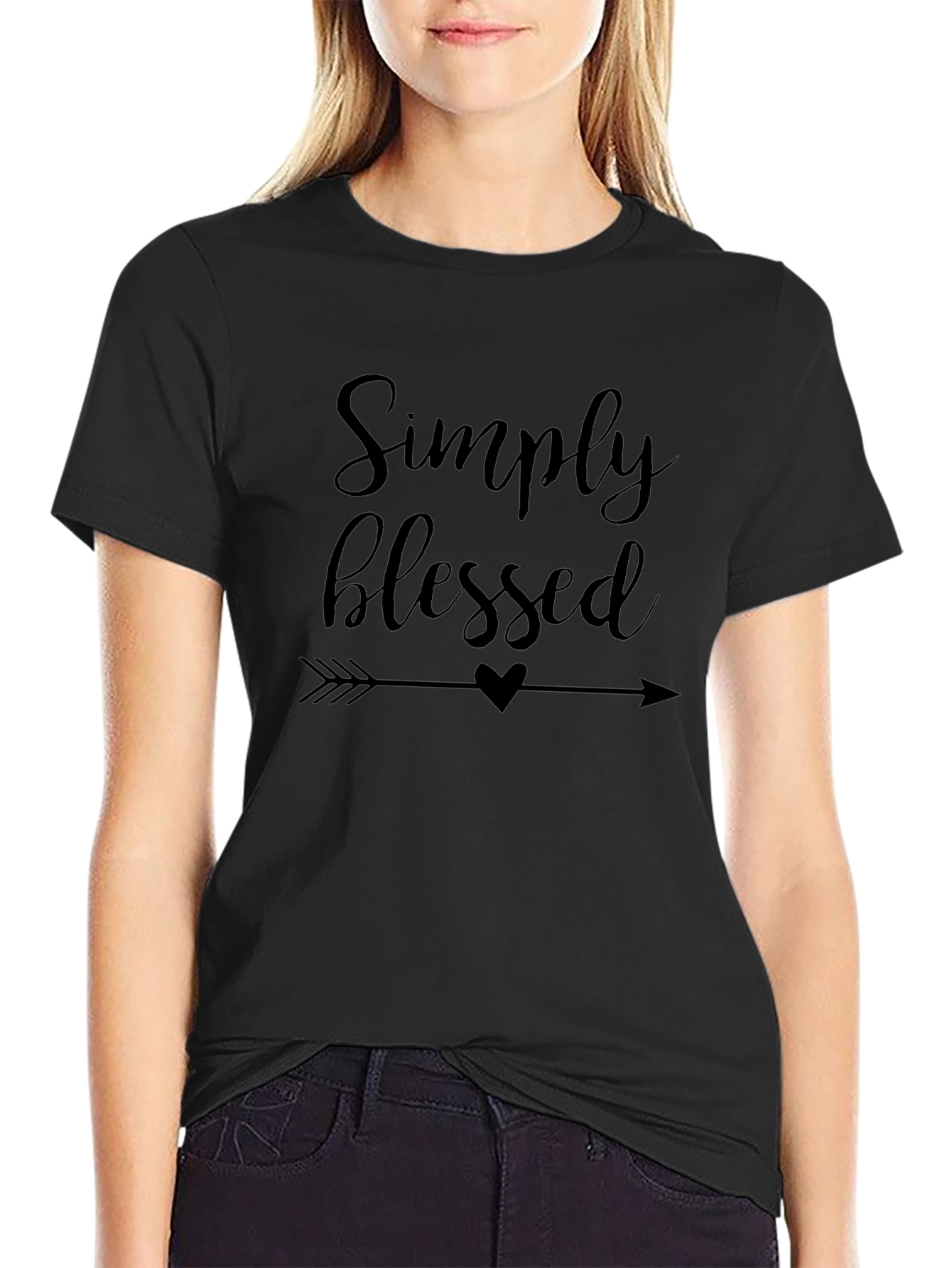 Simply Blessed Graphic Tee - Black T-Shirt