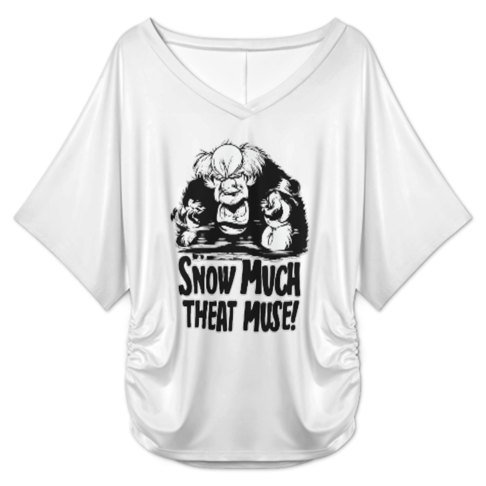 Snow Much Theat Muse – Funny Winter Cartoon Graphic T-Shirt(z1089)