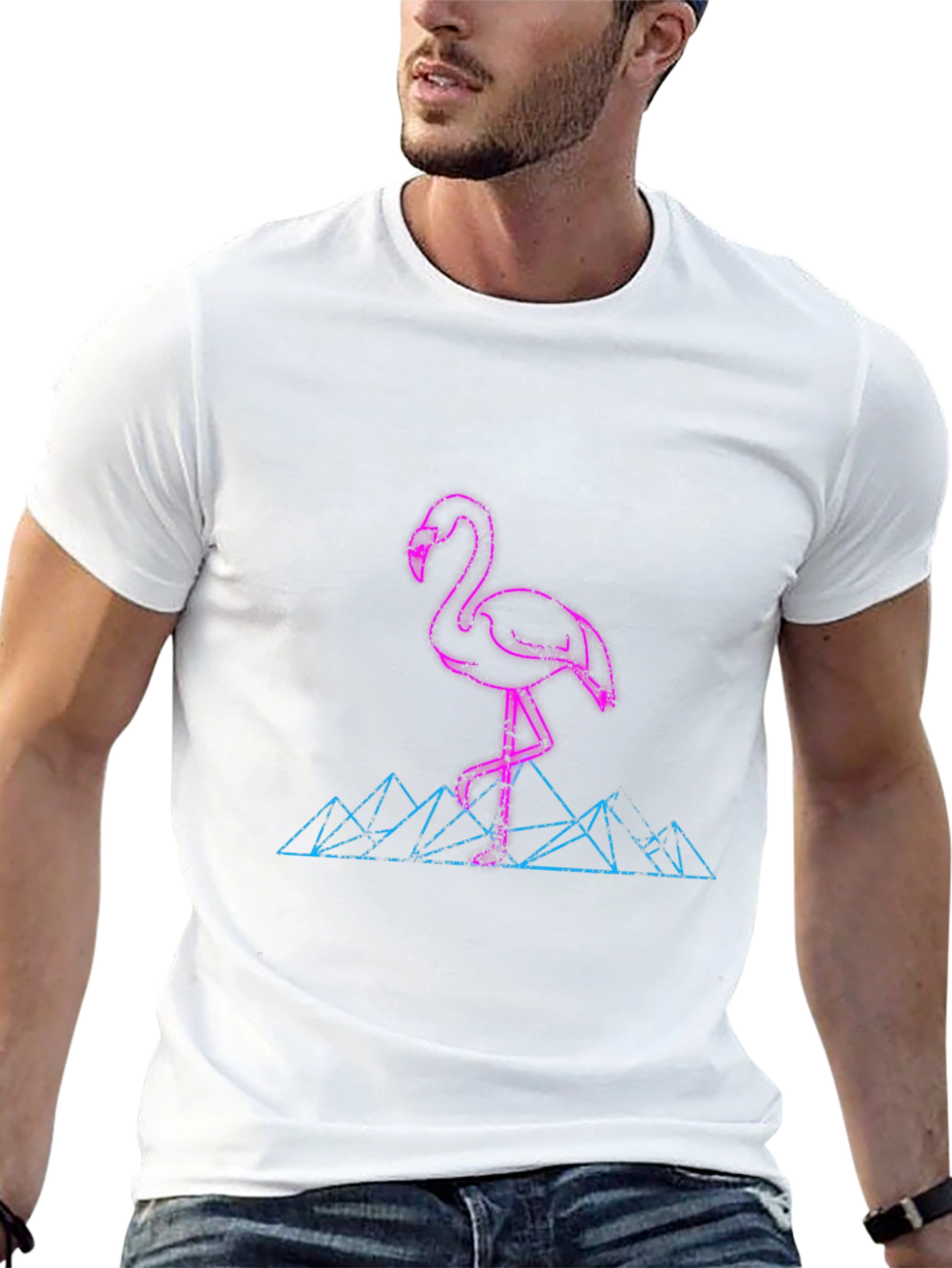 Neon Flamingo Graphic Tee - Retro Style