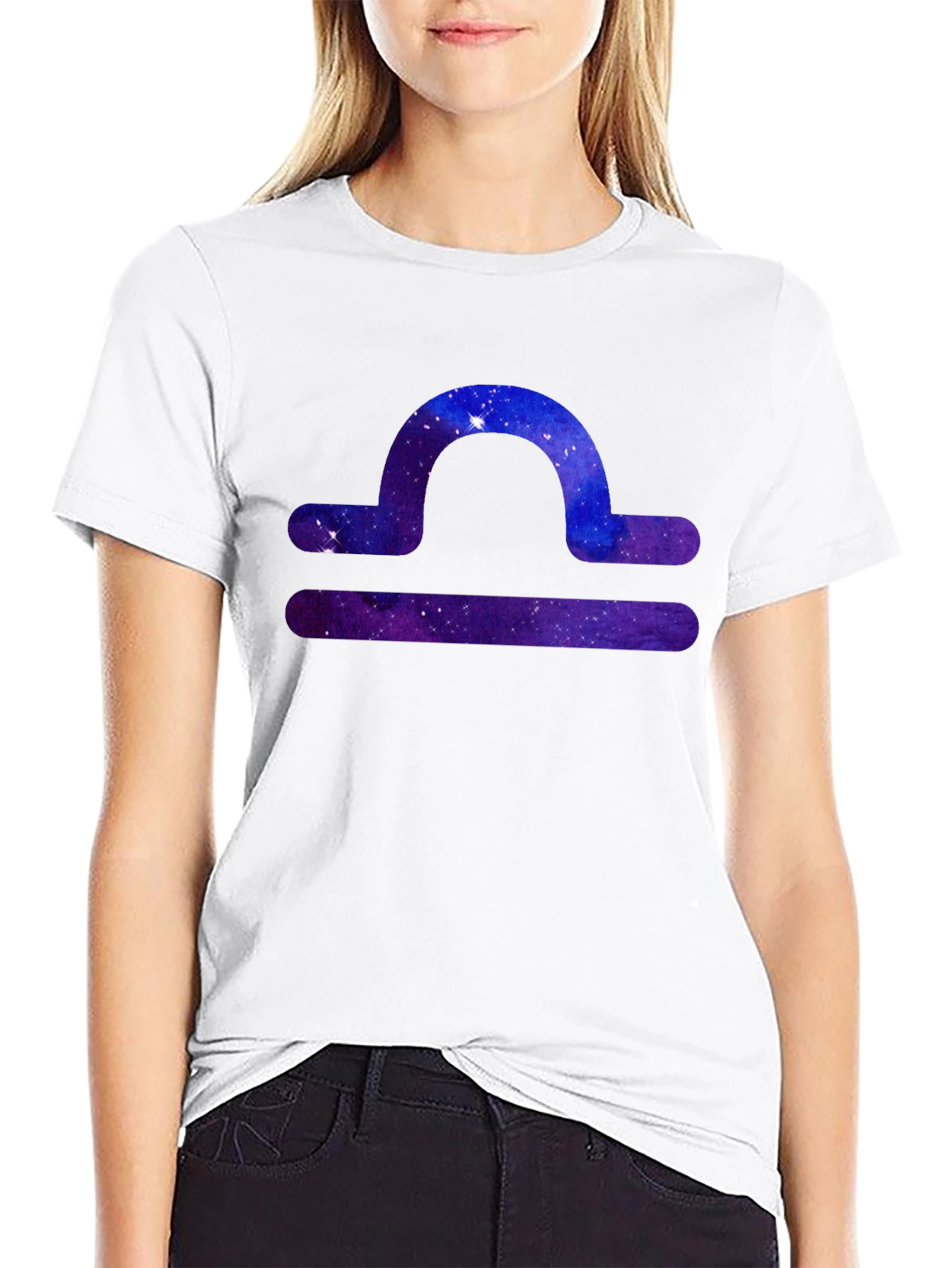 Libra Zodiac Galaxy T-Shirt - Black